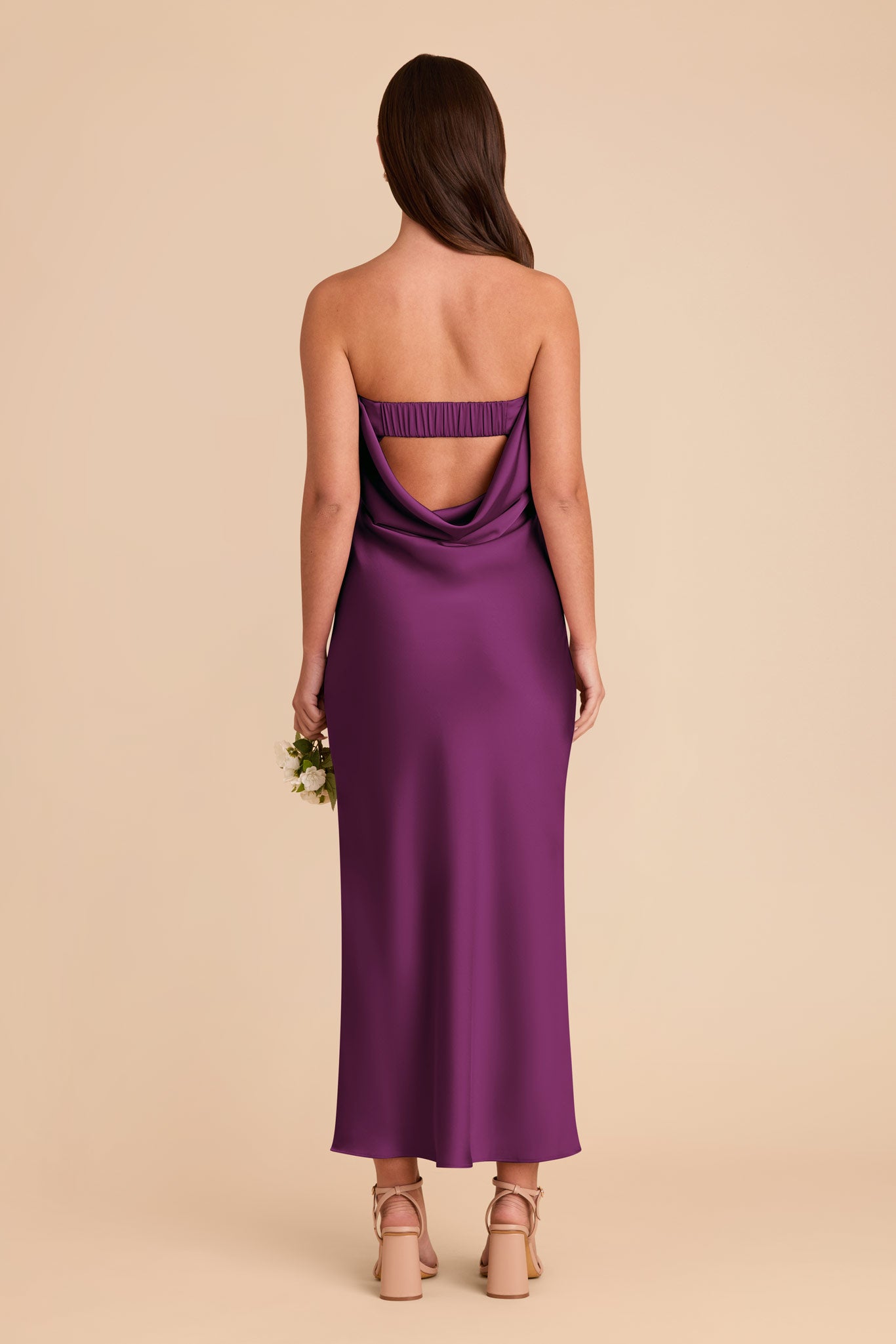 Matte Satin Cowl Back Dress with Removable Straps | Isla Fig
