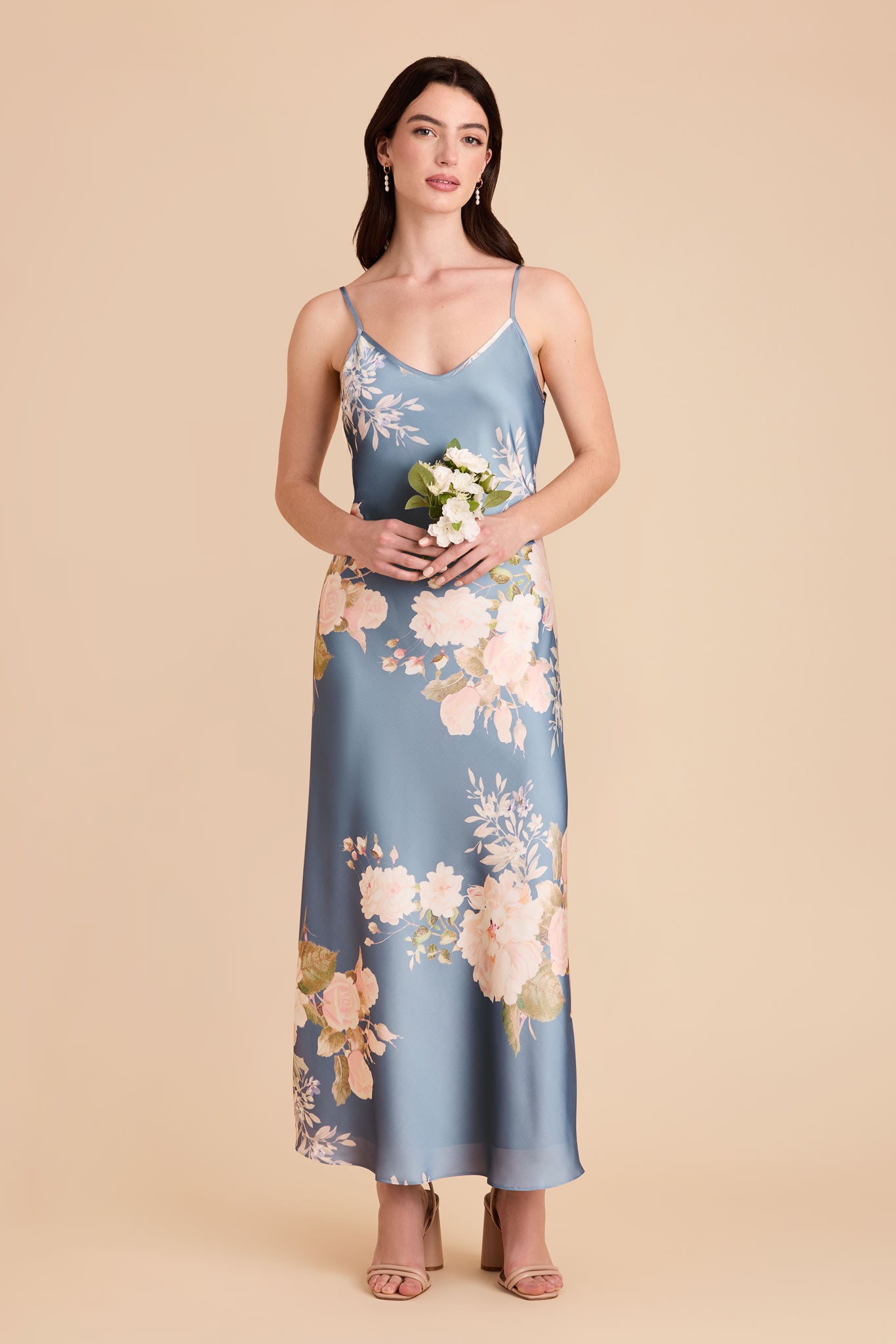 V-Neck Satin Slip Dress with A-Line Skirt | Alice Matte
