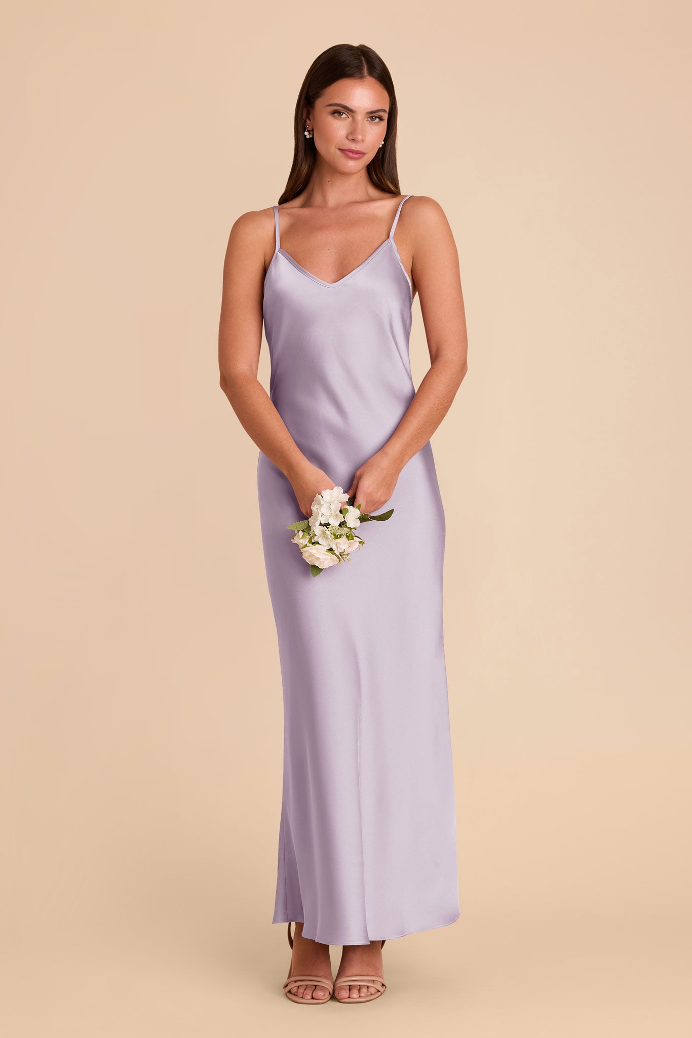 V-Neck Satin Slip Dress with A-Line Skirt | Alice Matte
