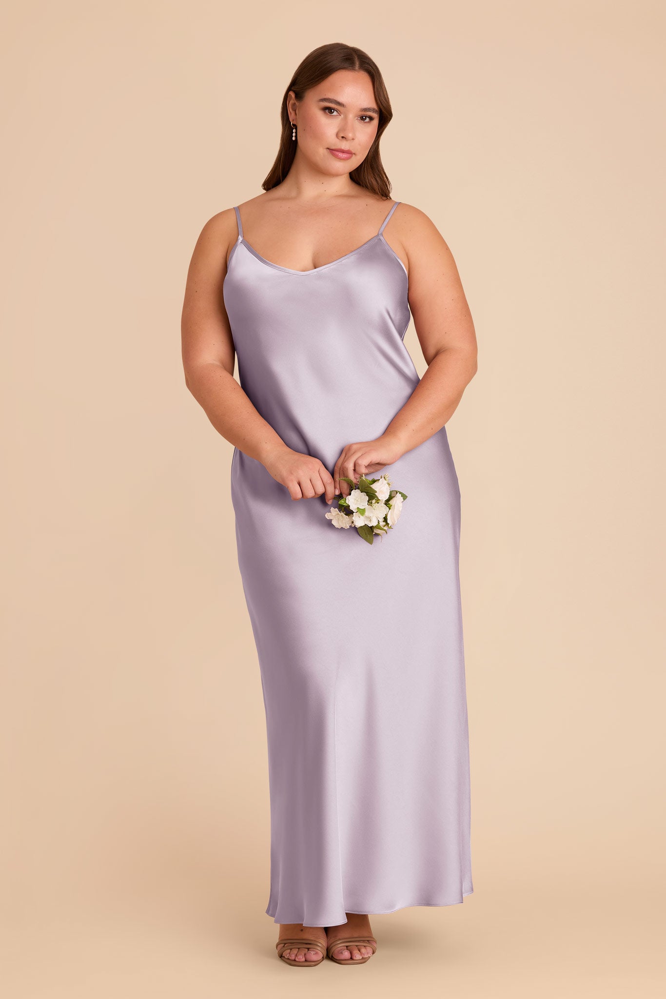 V-Neck Satin Slip Dress with A-Line Skirt | Alice Matte