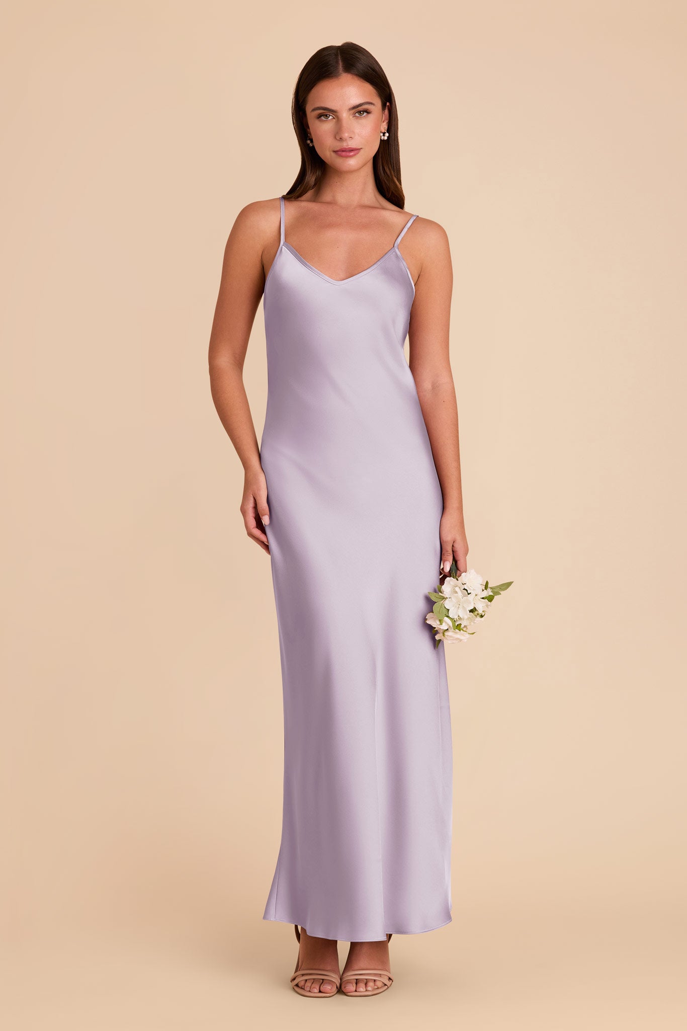 V-Neck Satin Slip Dress with A-Line Skirt | Alice Matte