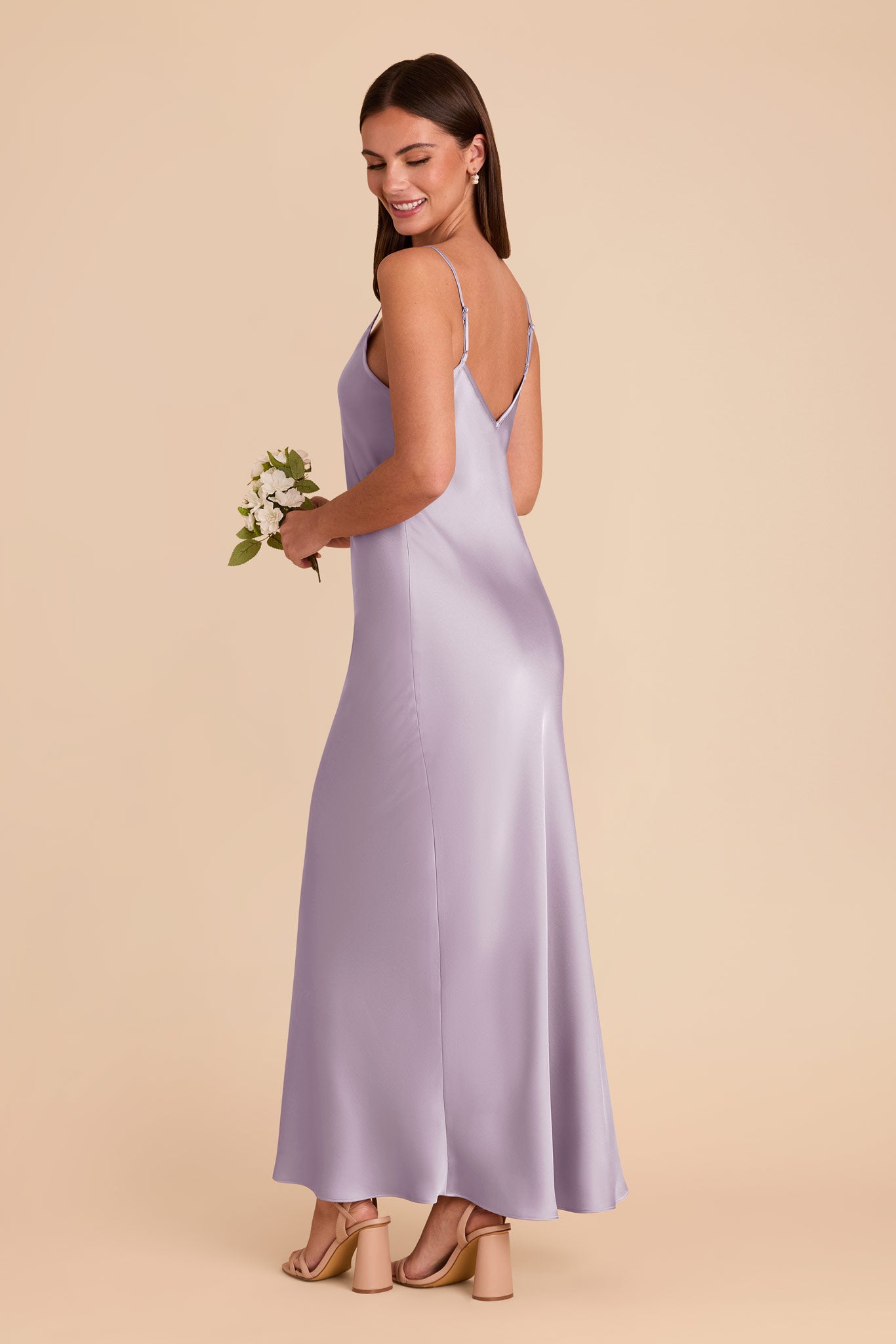 V-Neck Satin Slip Dress with A-Line Skirt | Alice Matte