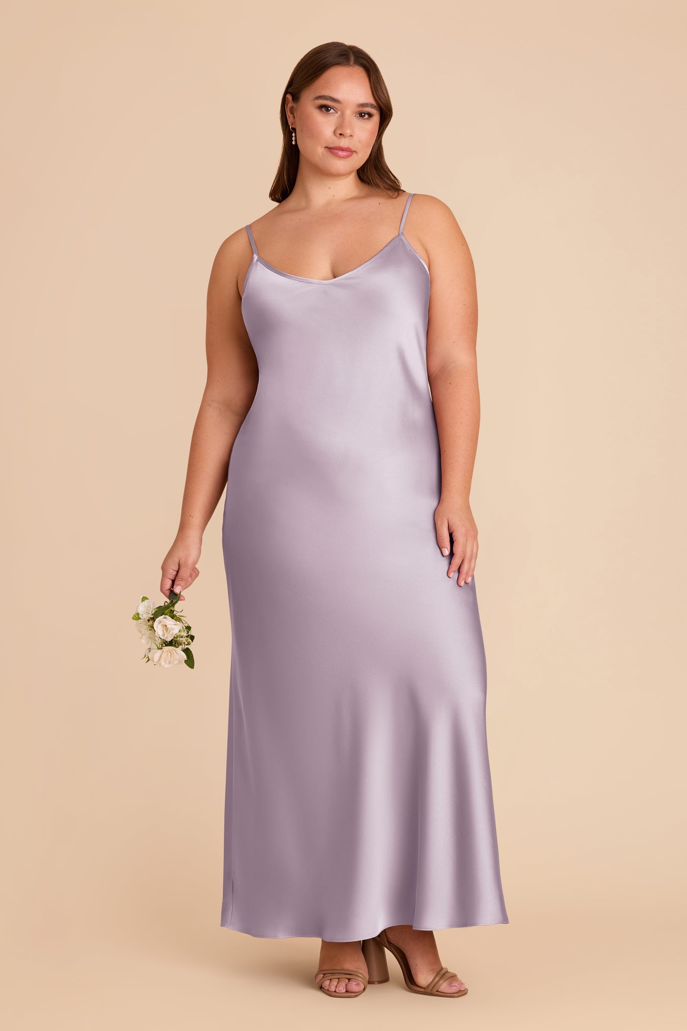 V-Neck Satin Slip Dress with A-Line Skirt | Alice Matte