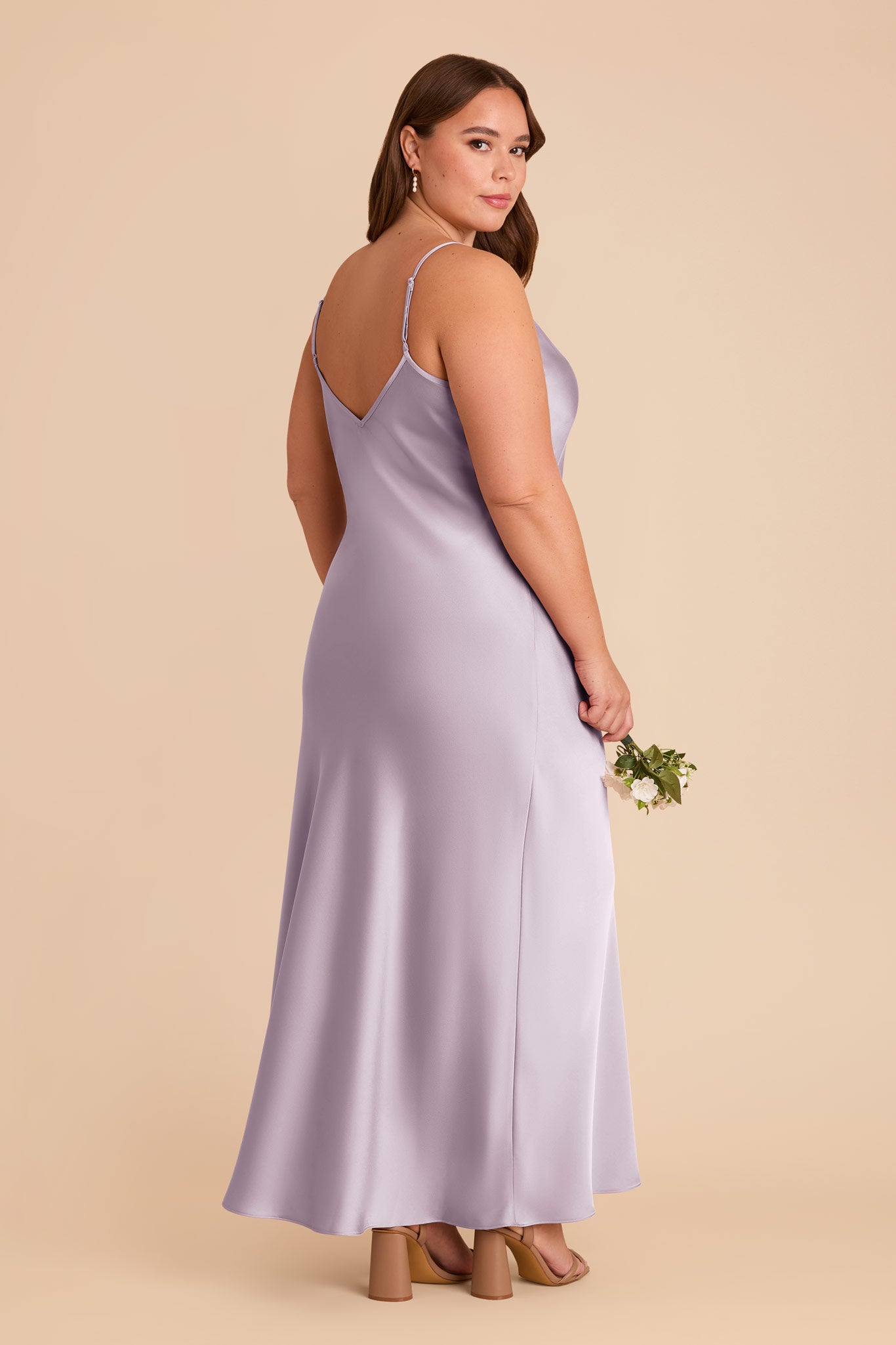 V-Neck Satin Slip Dress with A-Line Skirt | Alice Matte
