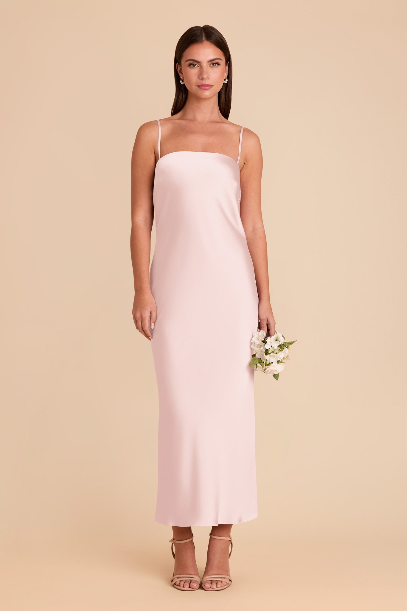 Matte Satin Cowl Back Dress with Removable Straps | Isla