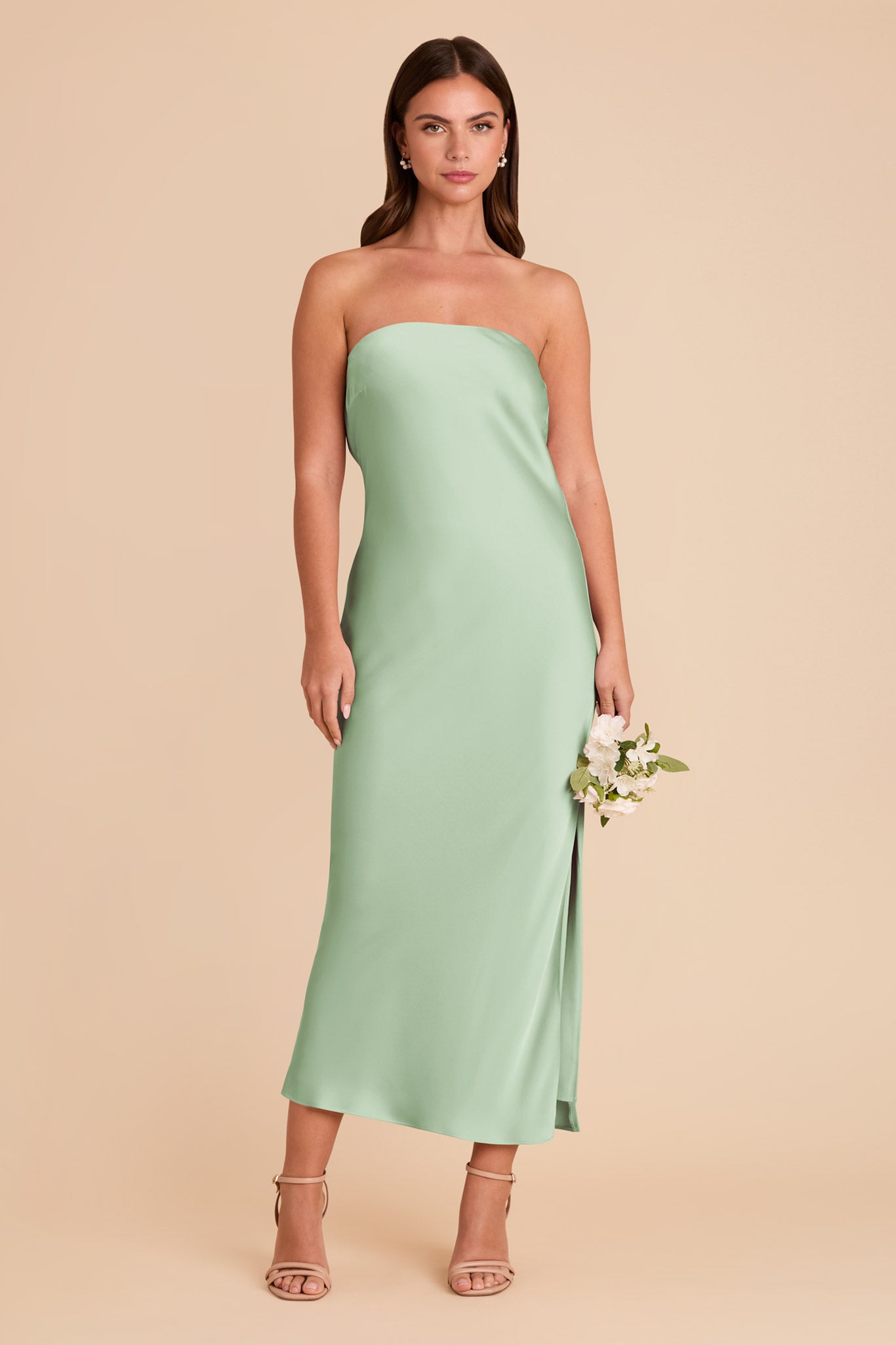 Matte Satin Cowl Back Dress with Removable Straps | Isla