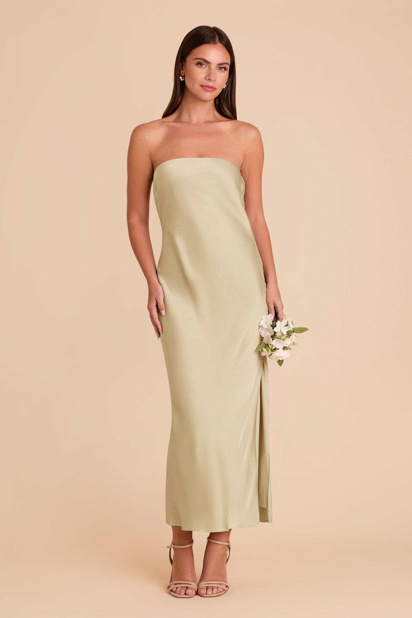 Matte Satin Cowl Back Dress with Removable Straps | Isla