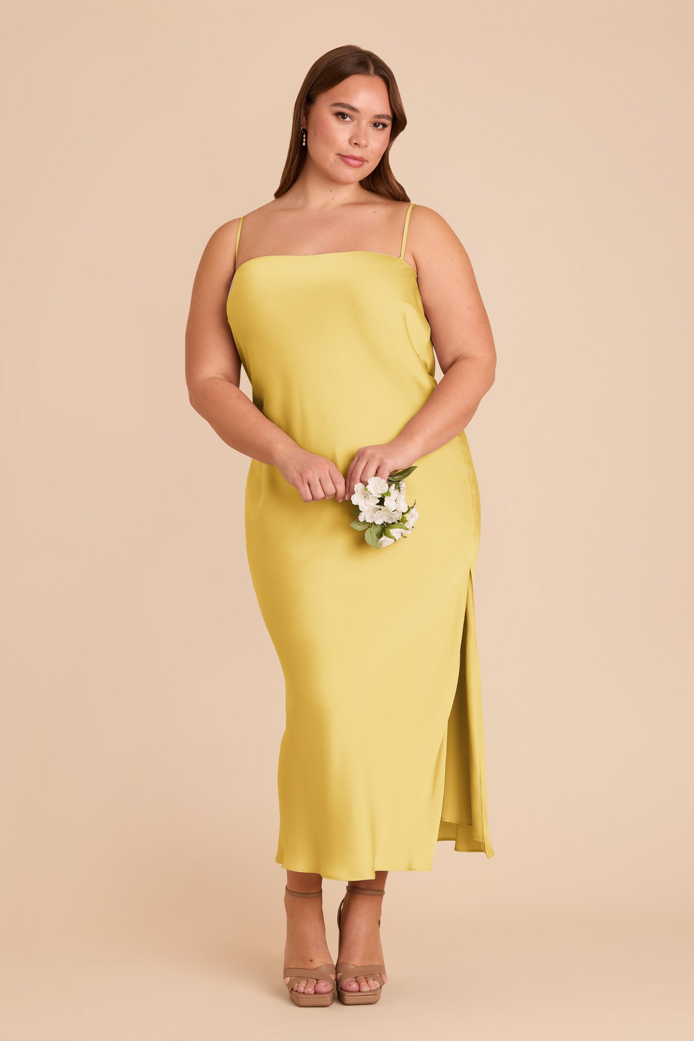 Matte Satin Cowl Back Dress with Removable Straps | Isla