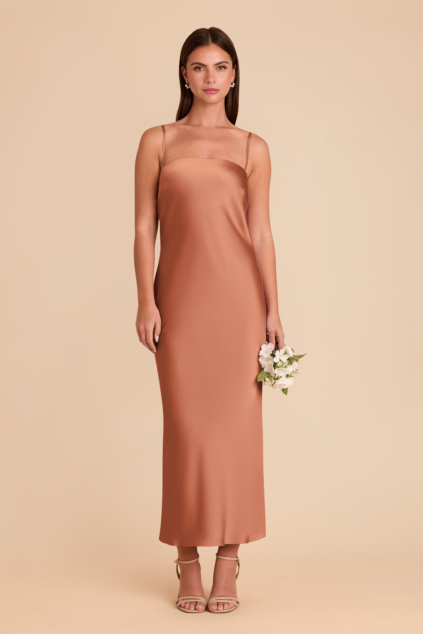 Matte Satin Slip Dress with Cowl Back & Removable Straps | Isla