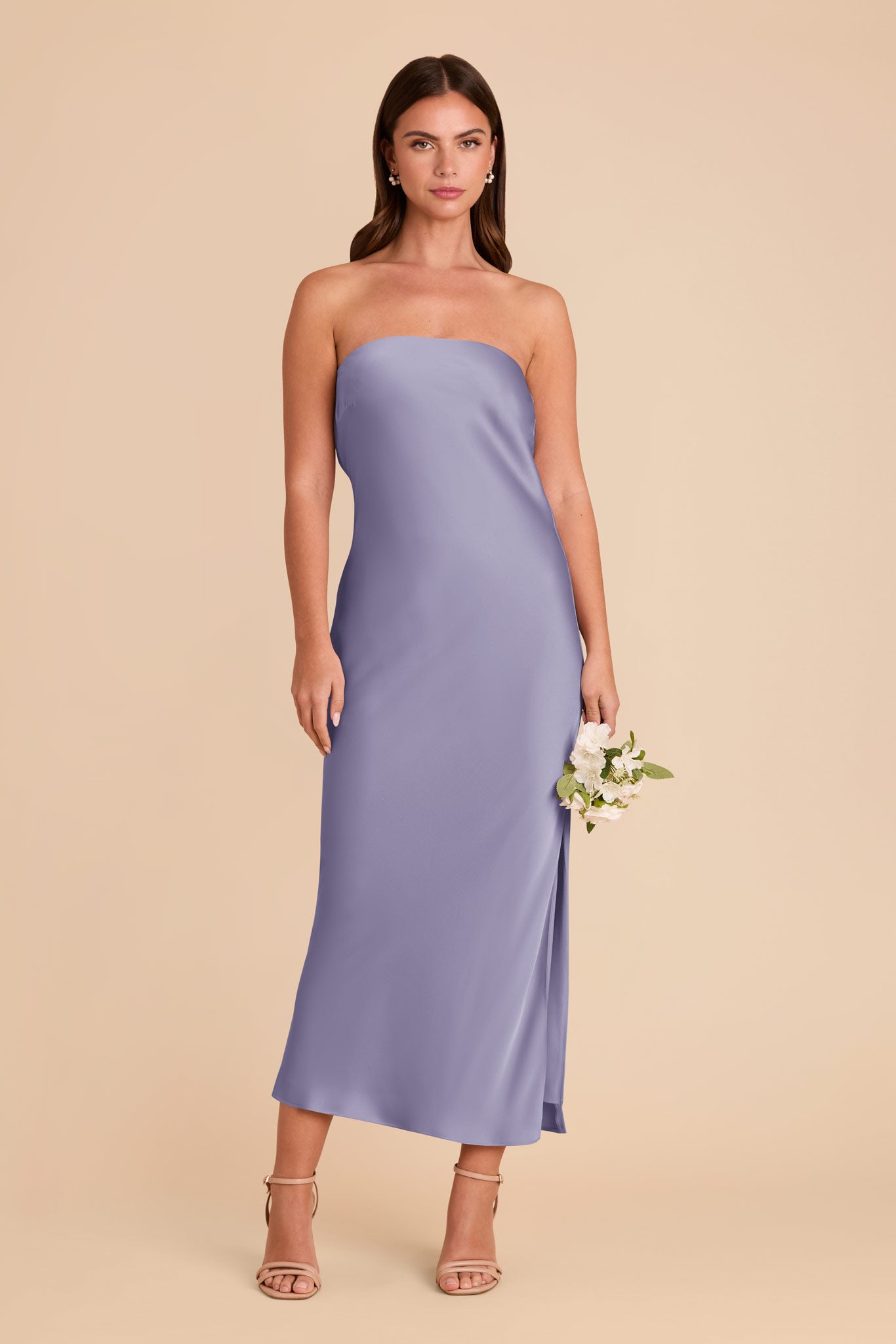 Matte Satin Cowl Back Dress with Removable Straps | Isla Wisteria