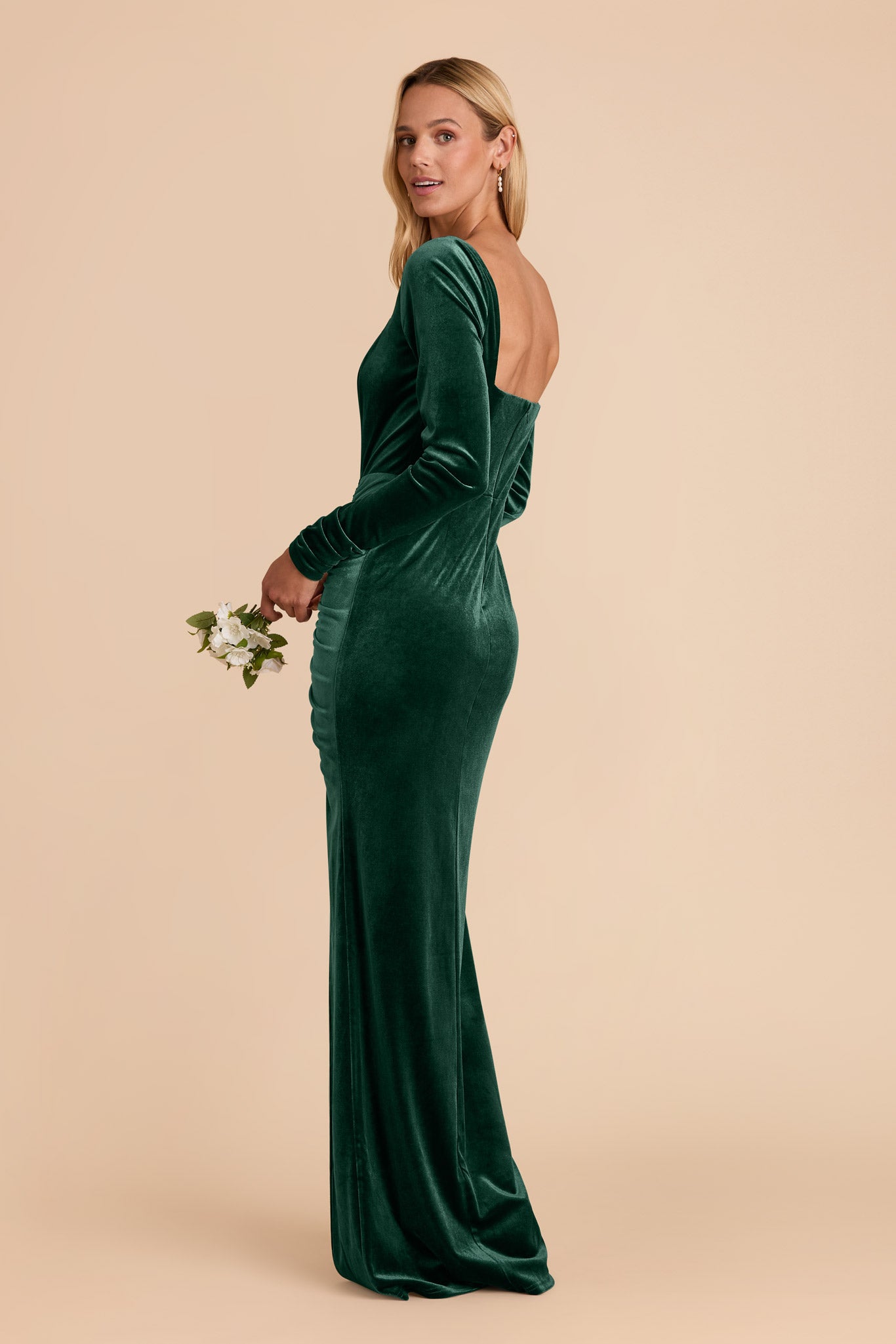 Emerald Green Velvet Long Sleeve Dress | Ivy Velvet