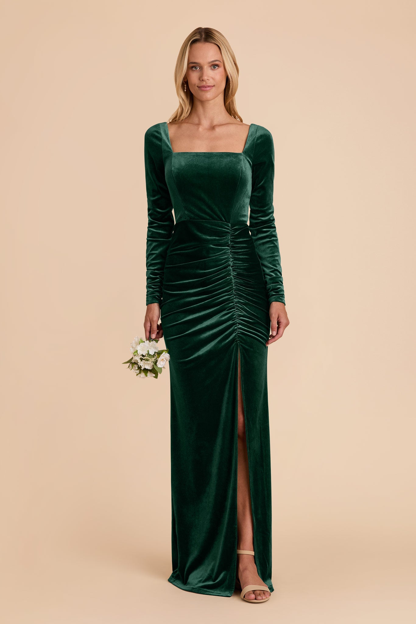 Emerald Green Velvet Long Sleeve Dress | Ivy Velvet