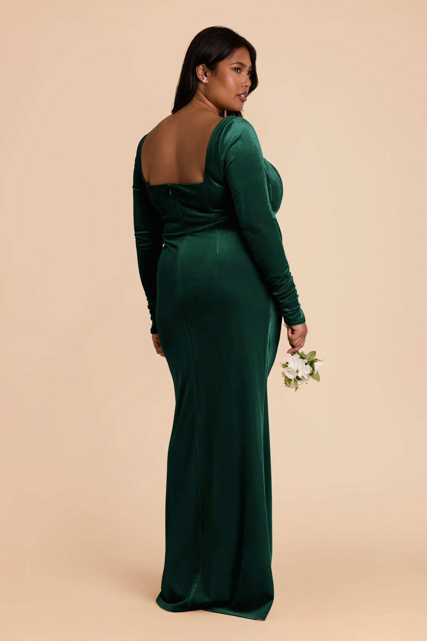 Emerald Green Velvet Long Sleeve Dress | Ivy Velvet