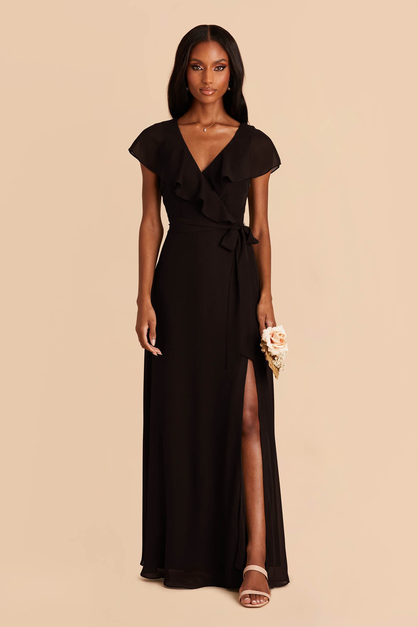 Chiffon Bridesmaid Dress with Romantic Sleeves | Jackson