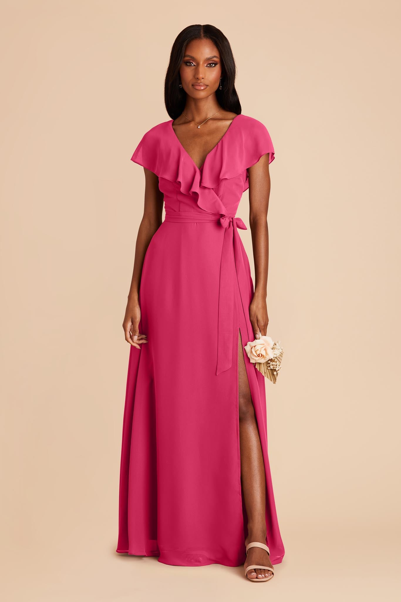Floaty Chiffon Bridesmaid Dress with Romantic Sleeves | Jackson