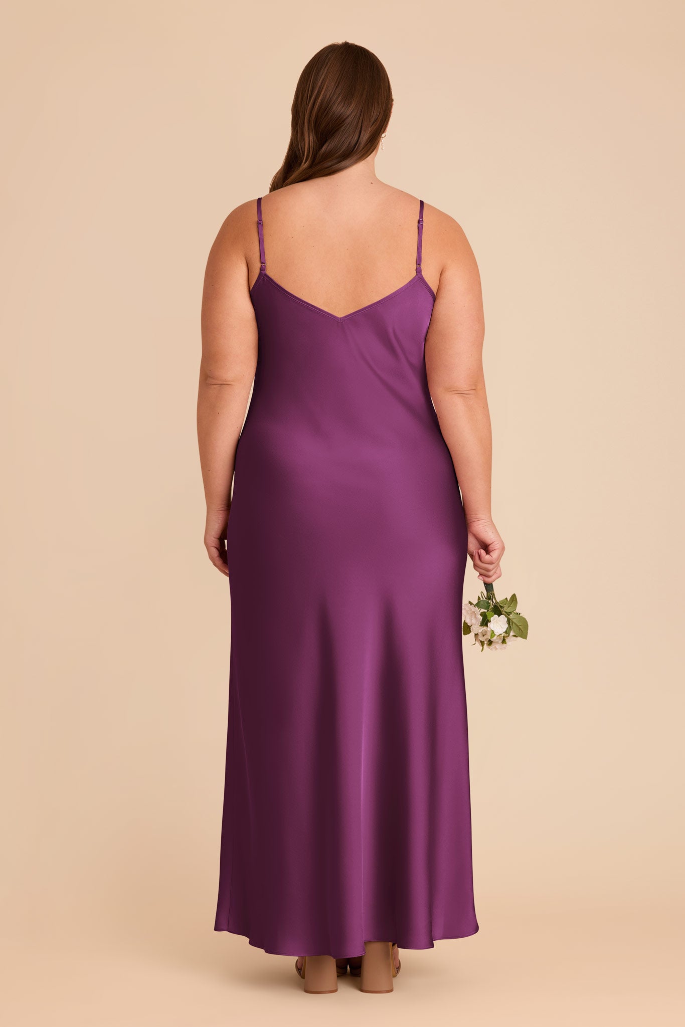 Matte Satin Slip Dress with V-Neck & A-Line Skirt | Alice