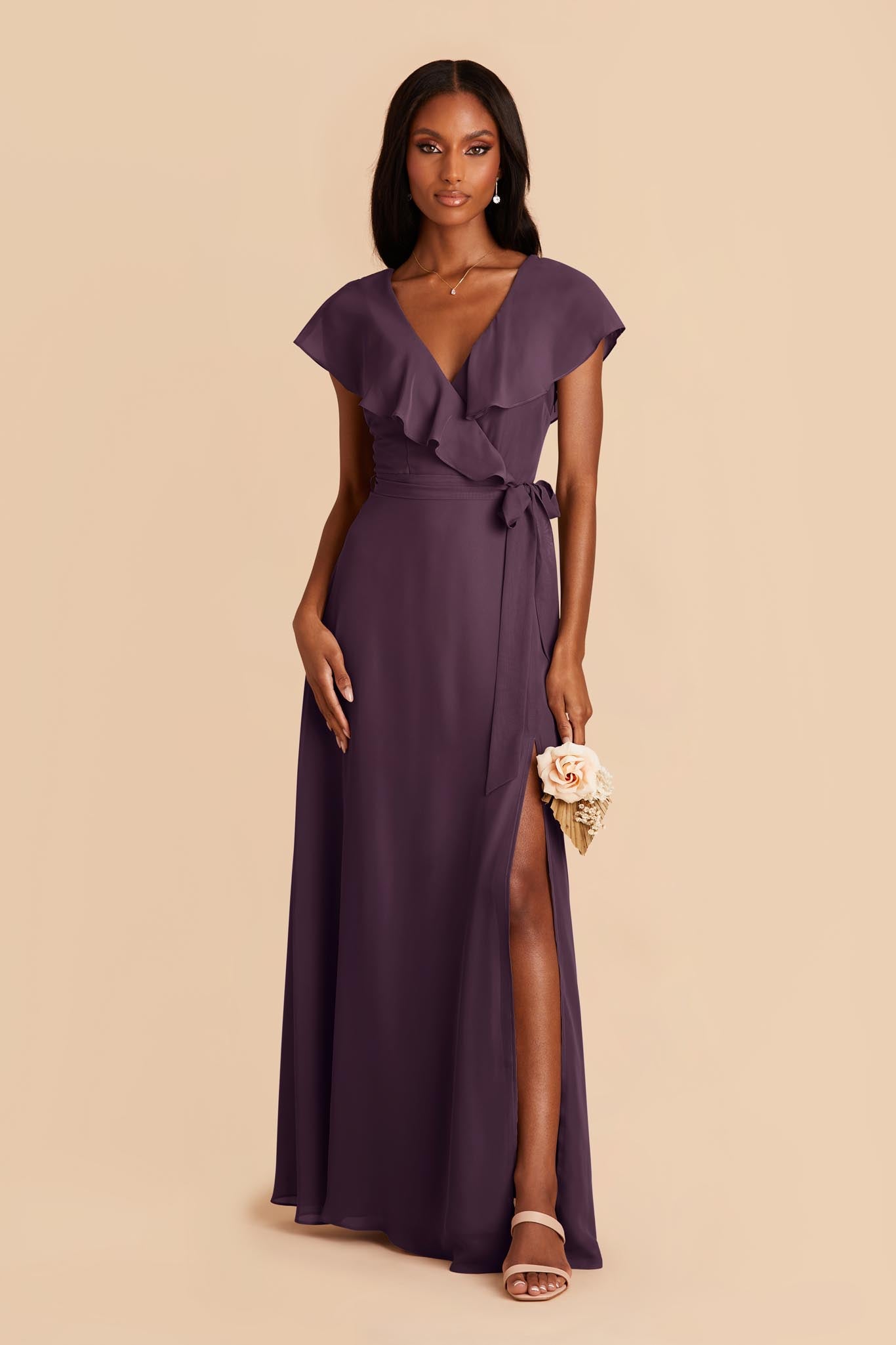 Chiffon Bridesmaid Dress with Romantic Sleeves | Jackson Plum