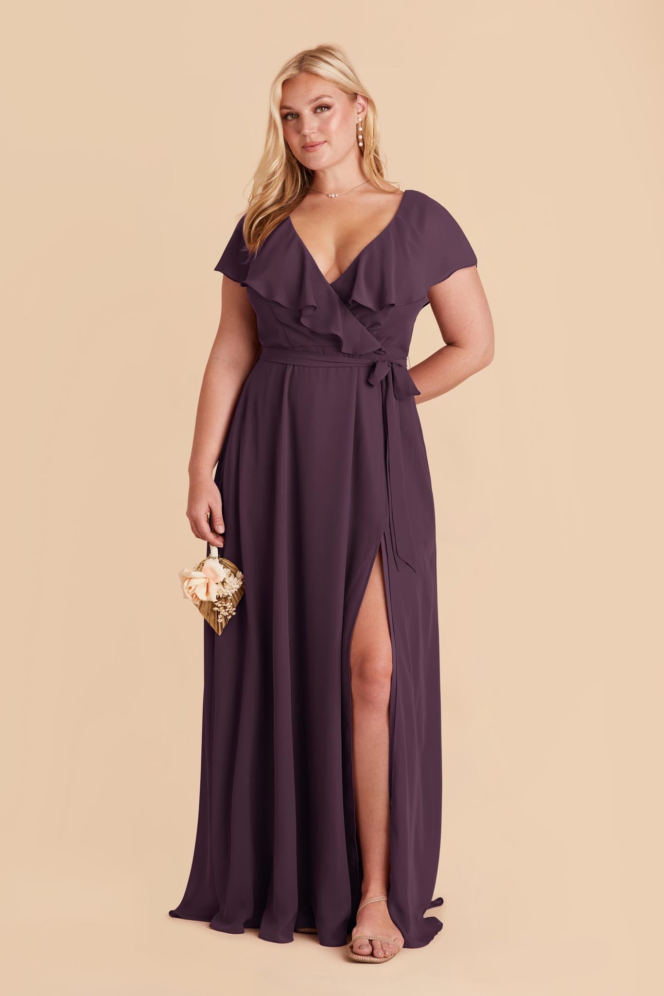 Chiffon Bridesmaid Dress with Romantic Sleeves | Jackson Plum