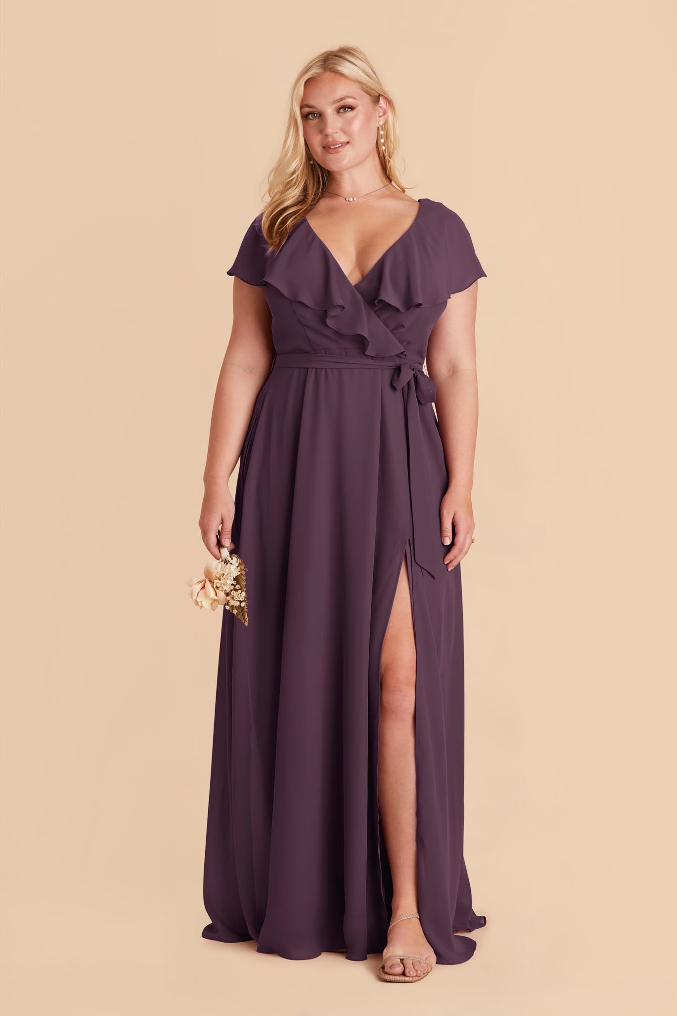 Chiffon Bridesmaid Dress with Romantic Sleeves | Jackson Plum