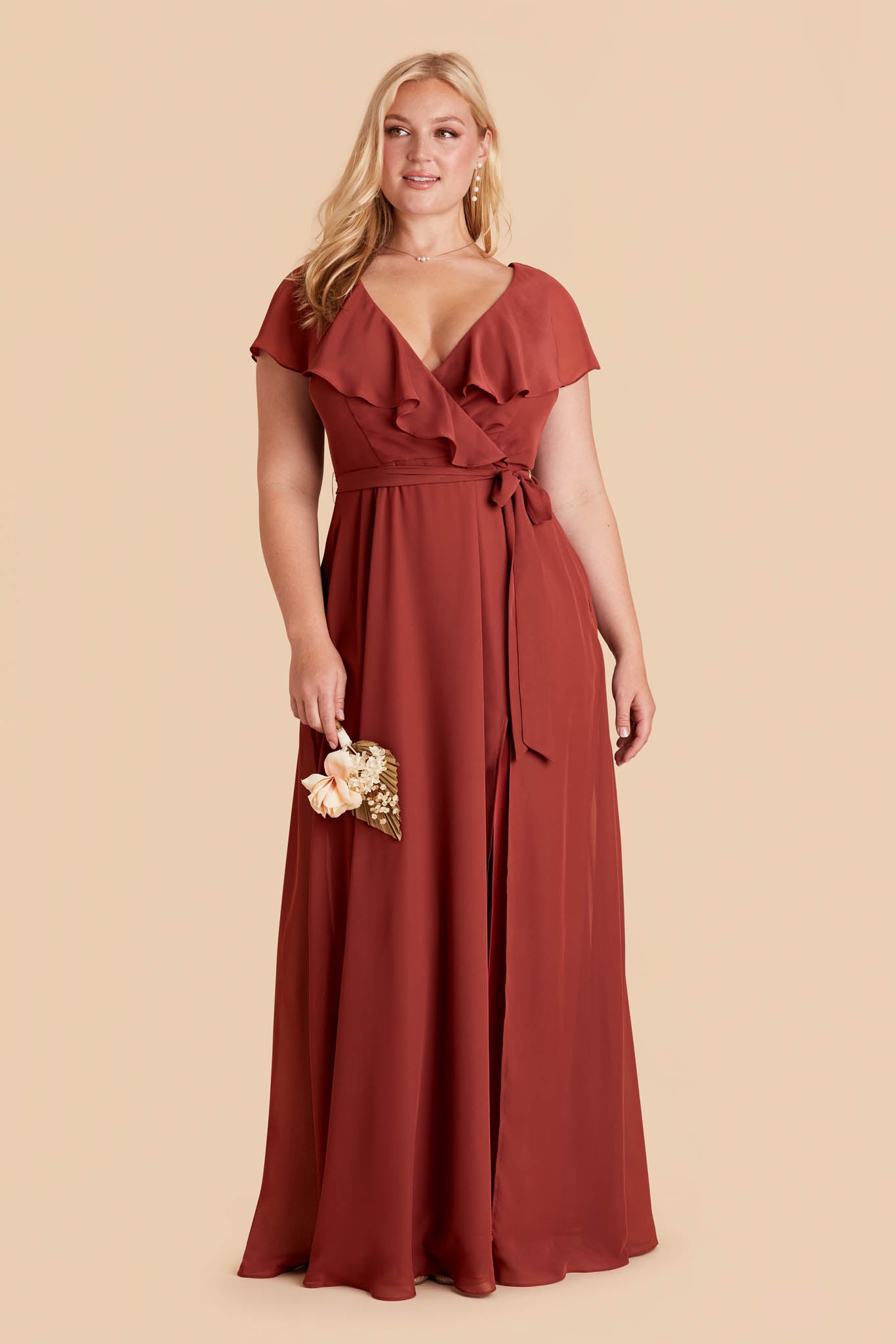 Chiffon Bridesmaid Dress with Flowy Sleeves | Jackson Spice