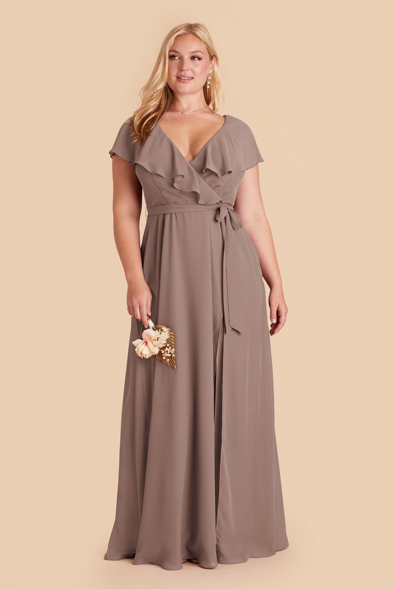 Chiffon Bridesmaid Dress with Flowy Sleeves | Jackson Toffee