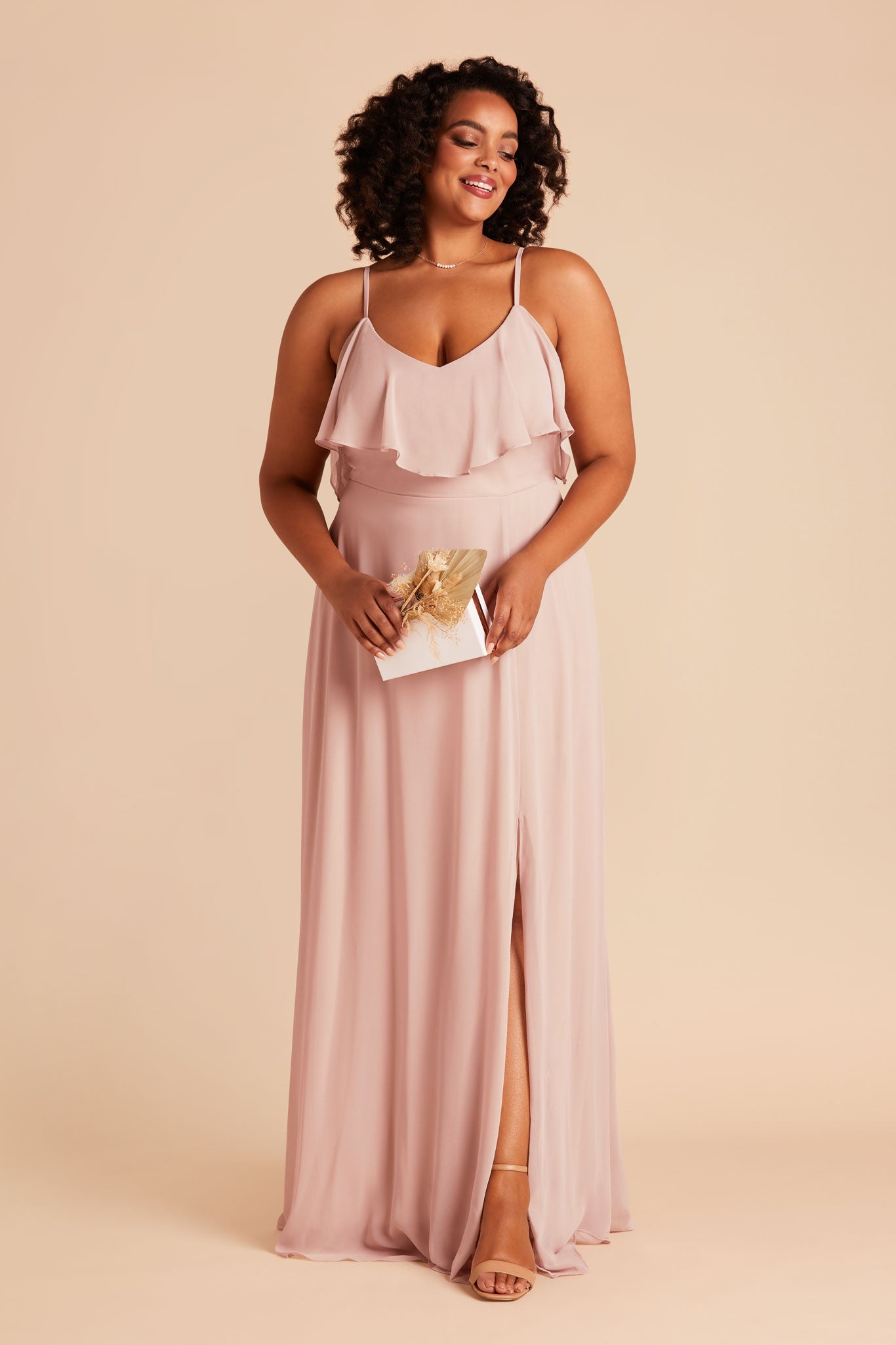 Convertible Bridesmaid Dress with Slit - Blush Pink | Jane