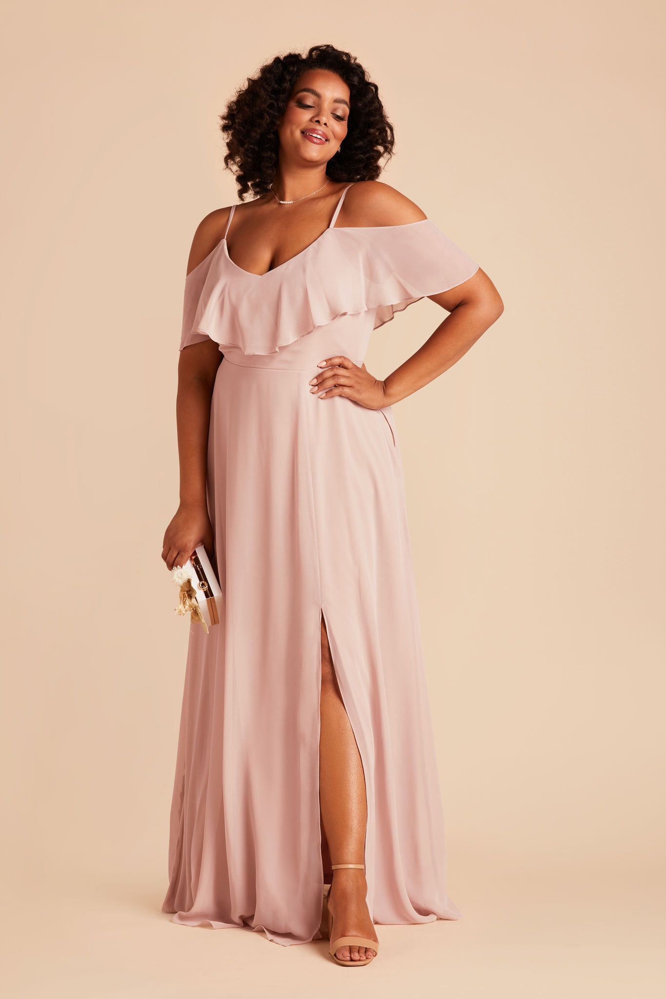 Convertible Bridesmaid Dress with Slit - Blush Pink | Jane