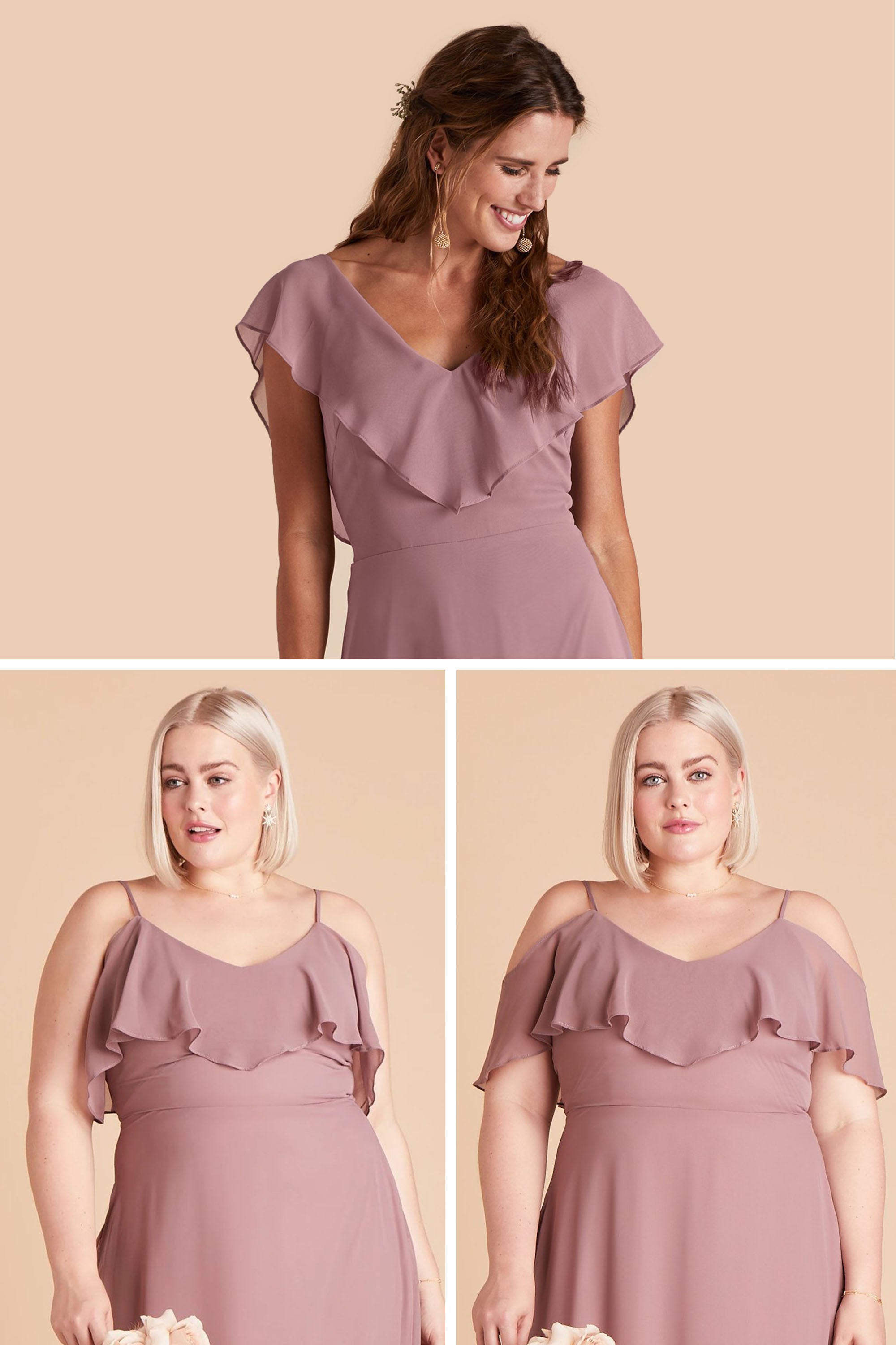 Convertible Bridesmaid Dress with Slit - Blush Pink | Jane
