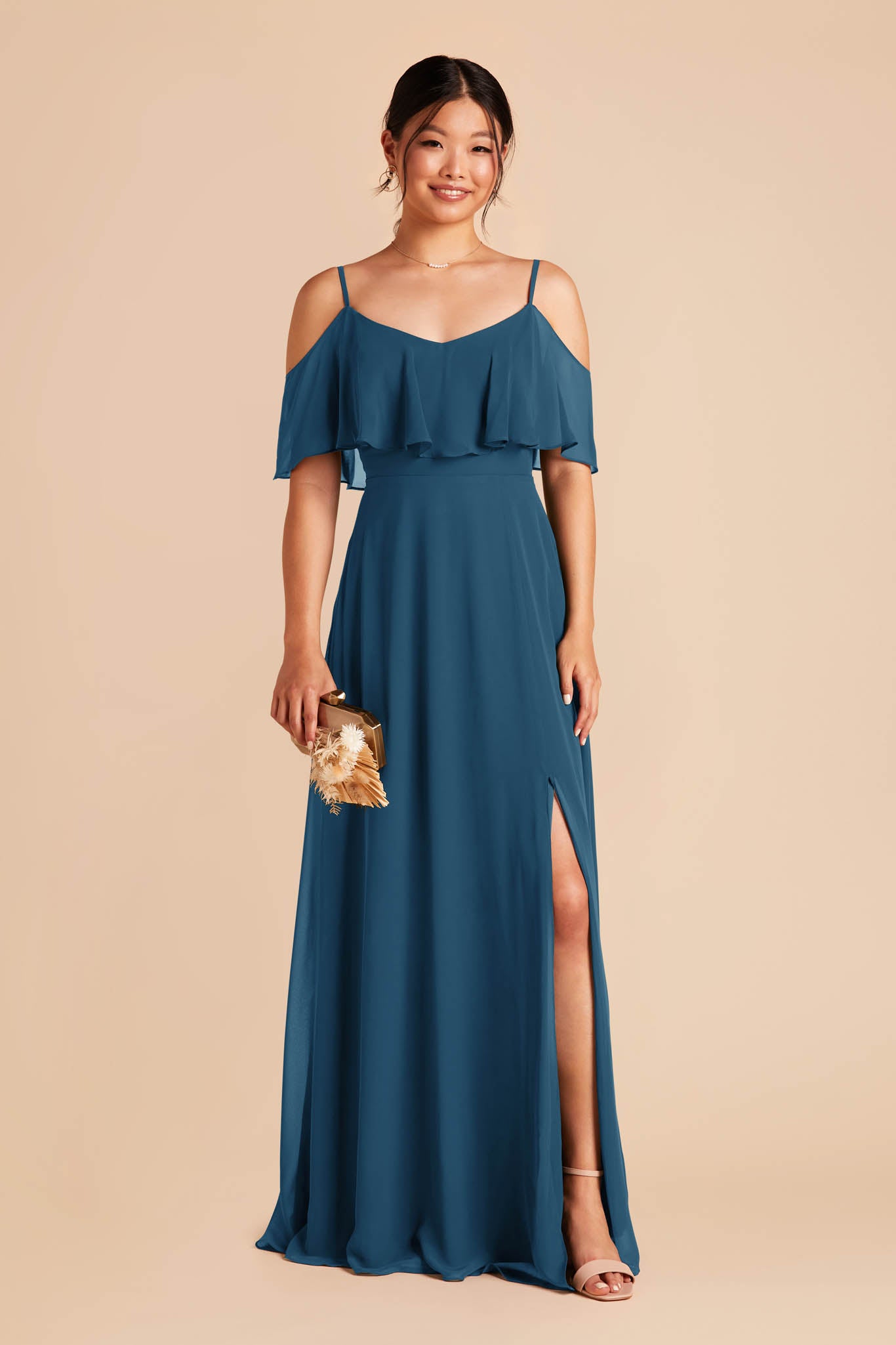 Convertible Bridesmaid Dress with Slit | Jane Dark Teal