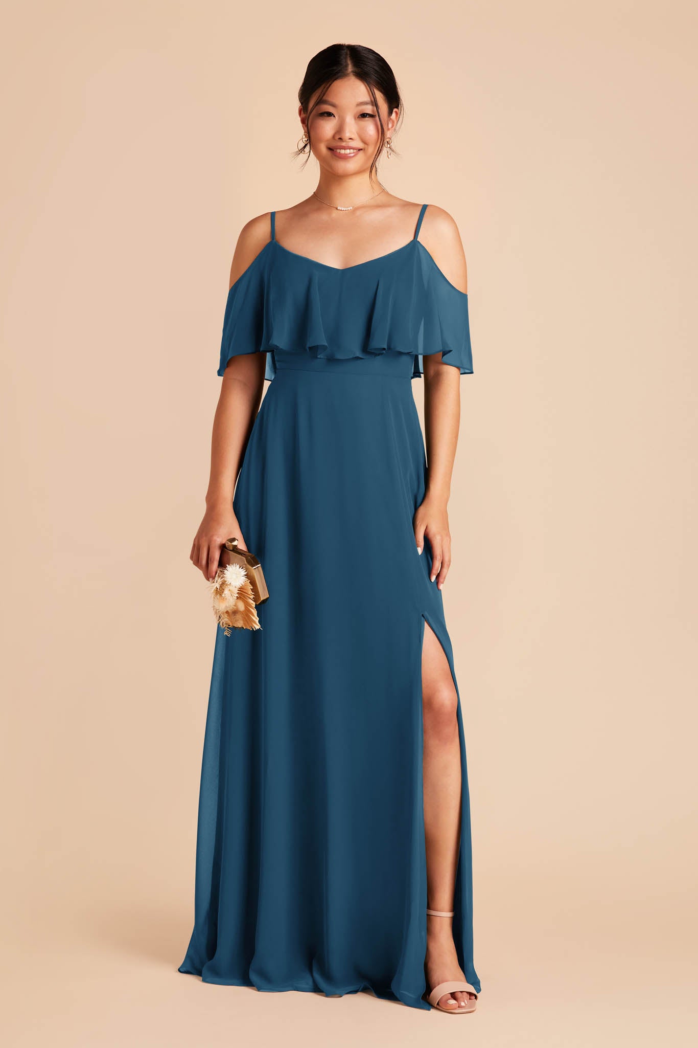 Convertible Bridesmaid Dress with Slit | Jane Dark Teal