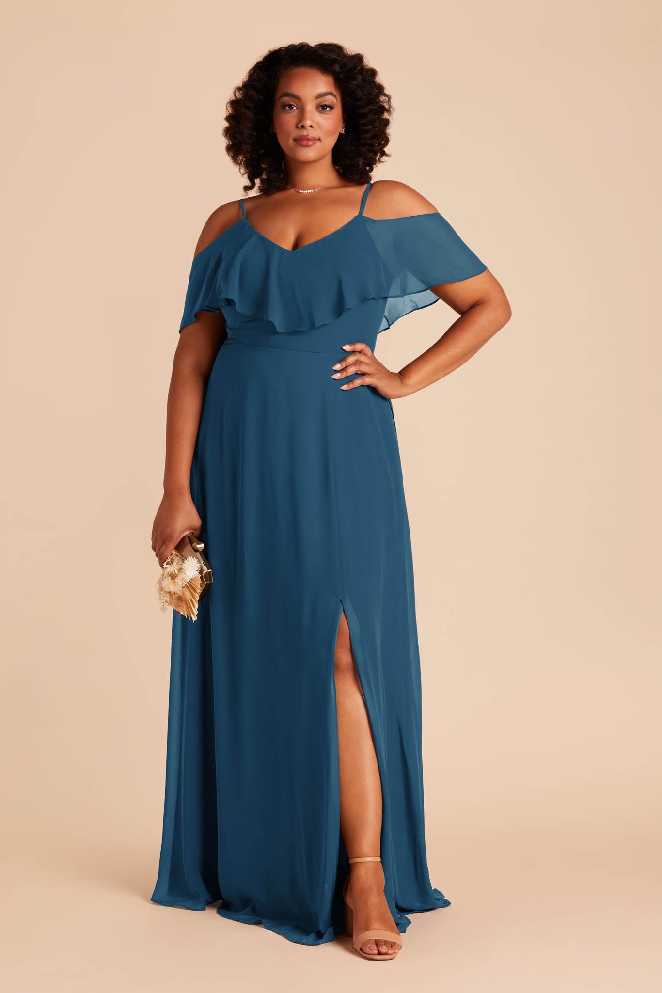 Convertible Bridesmaid Dress with Slit | Jane Dark Teal