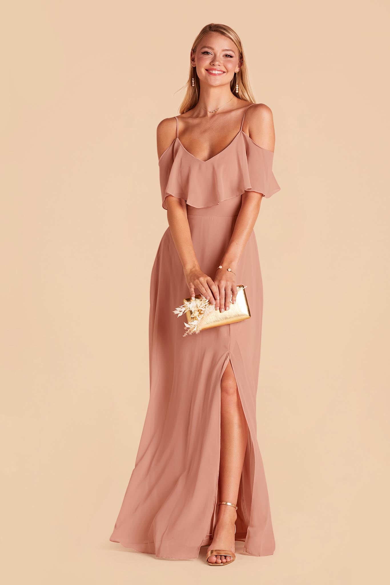 Convertible Bridesmaid Dress with Slit - Dusty Rose | Jane