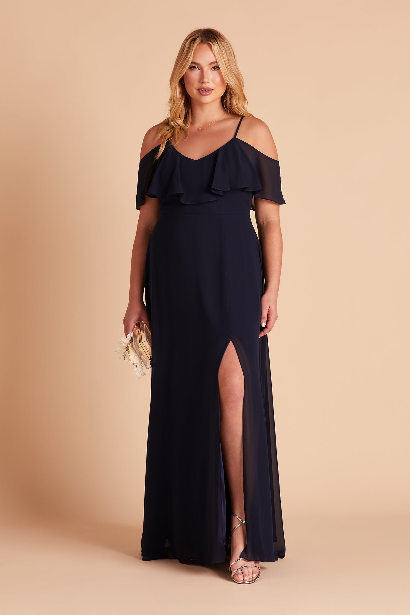 Convertible Bridesmaid Dress with Slit | Jane Navy