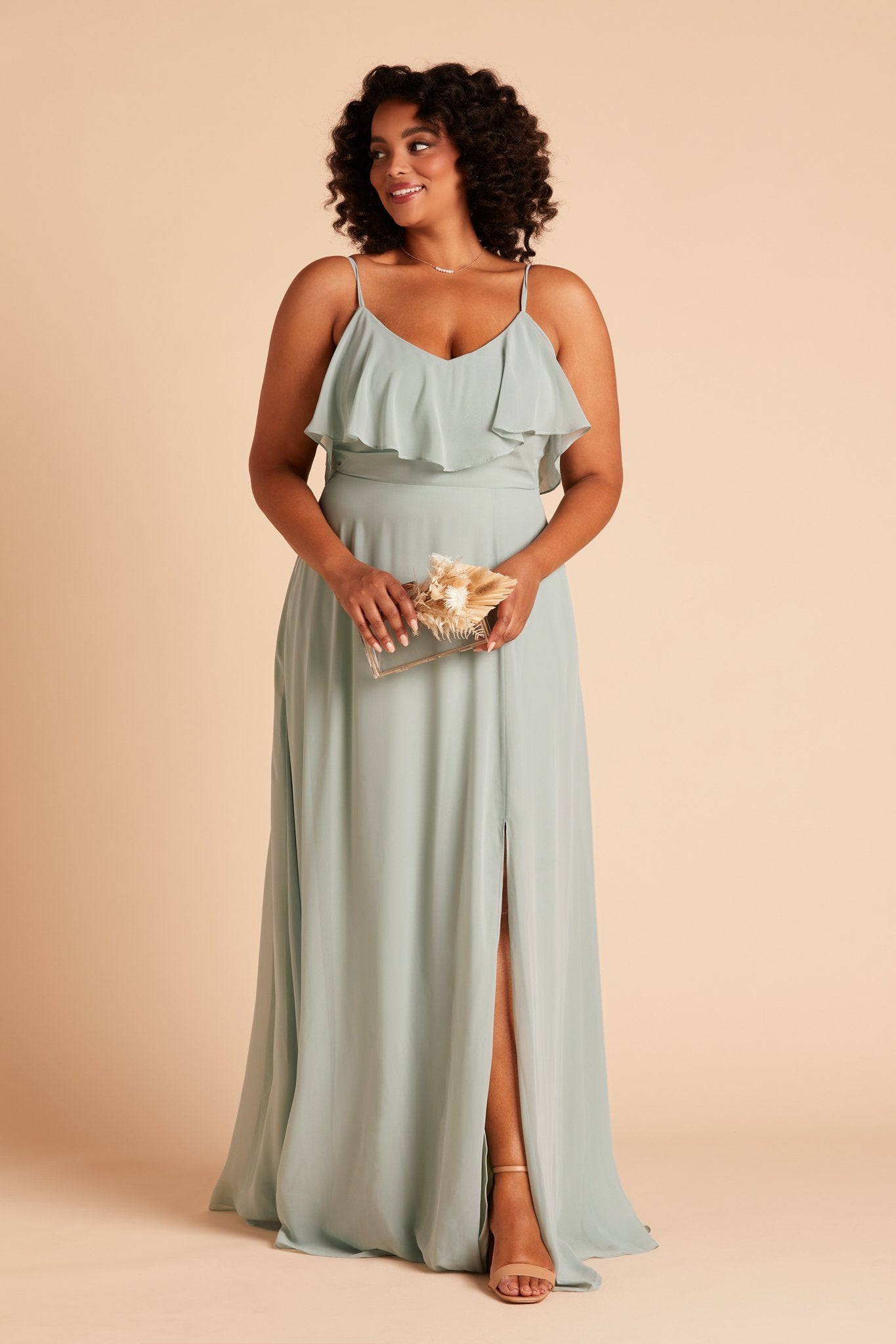 Convertible Bridesmaid Dress with Slit - Sage | Jane