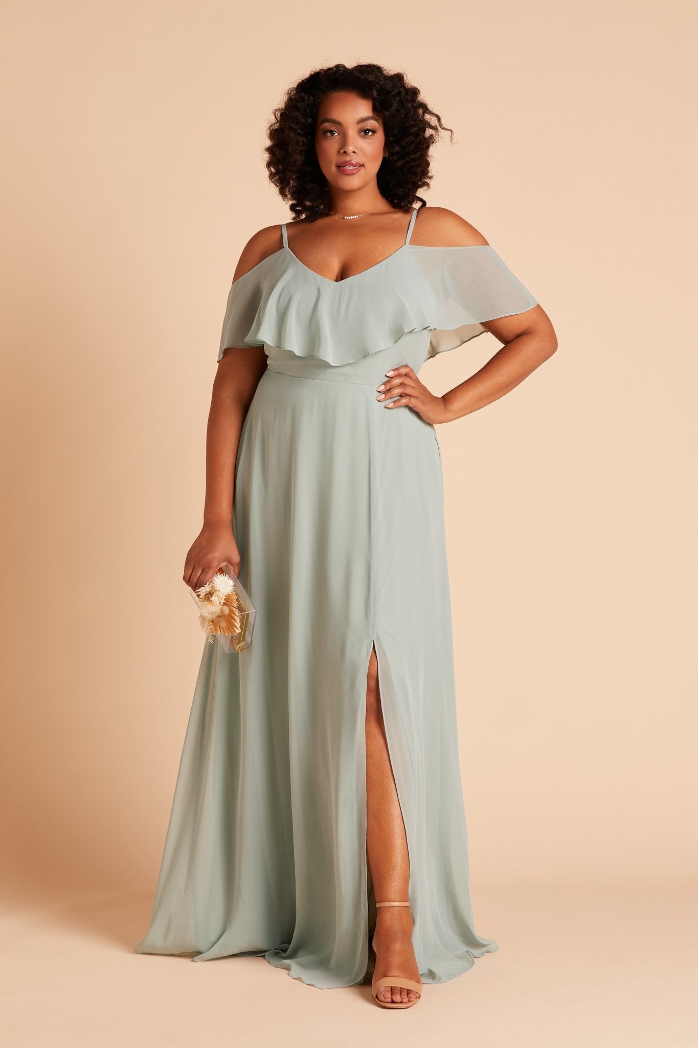 Convertible Bridesmaid Dress with Slit - Sage | Jane