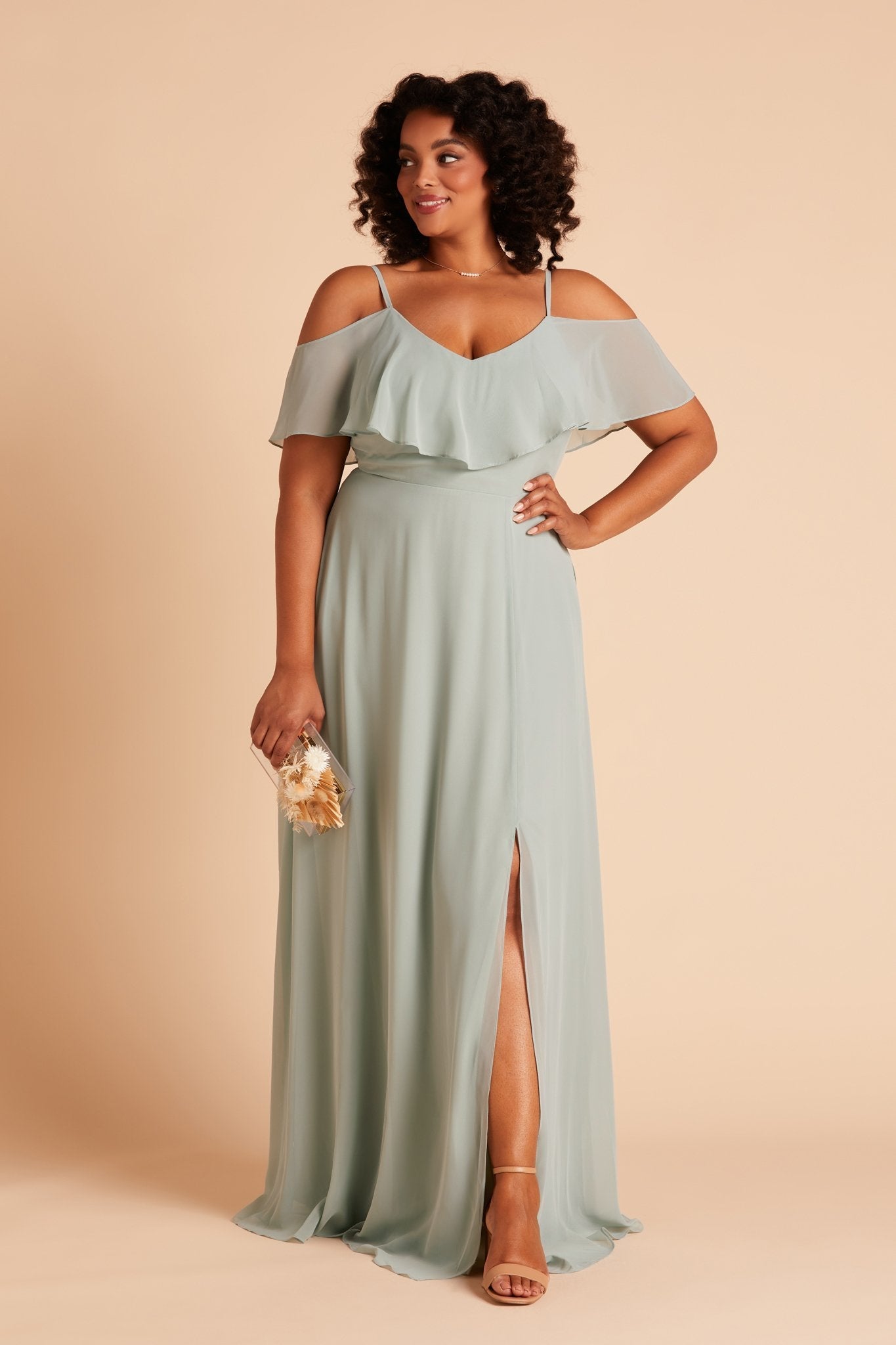 Convertible Bridesmaid Dress with Slit - Sage | Jane