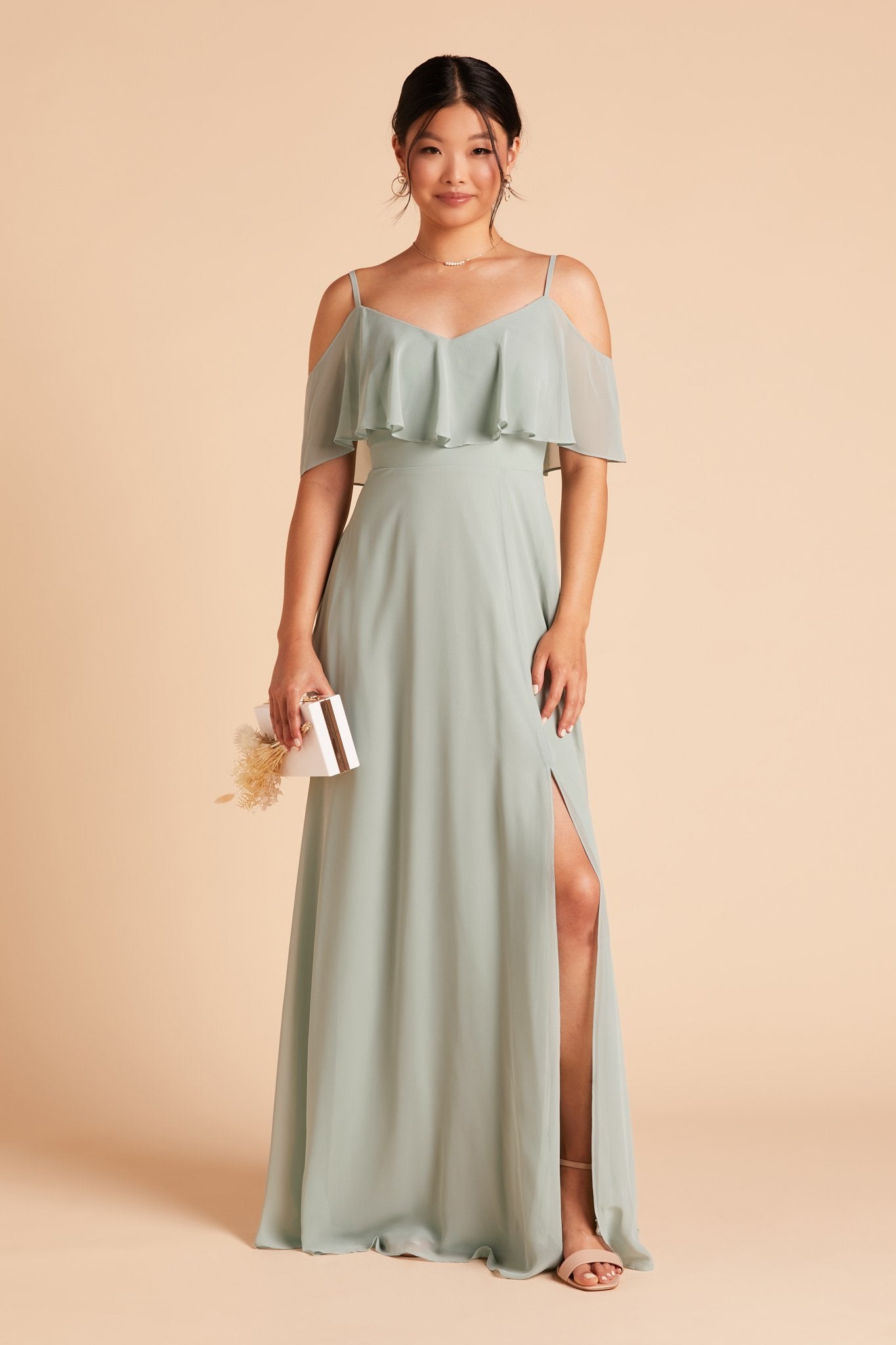 Convertible Bridesmaid Dress with Slit - Sage | Jane