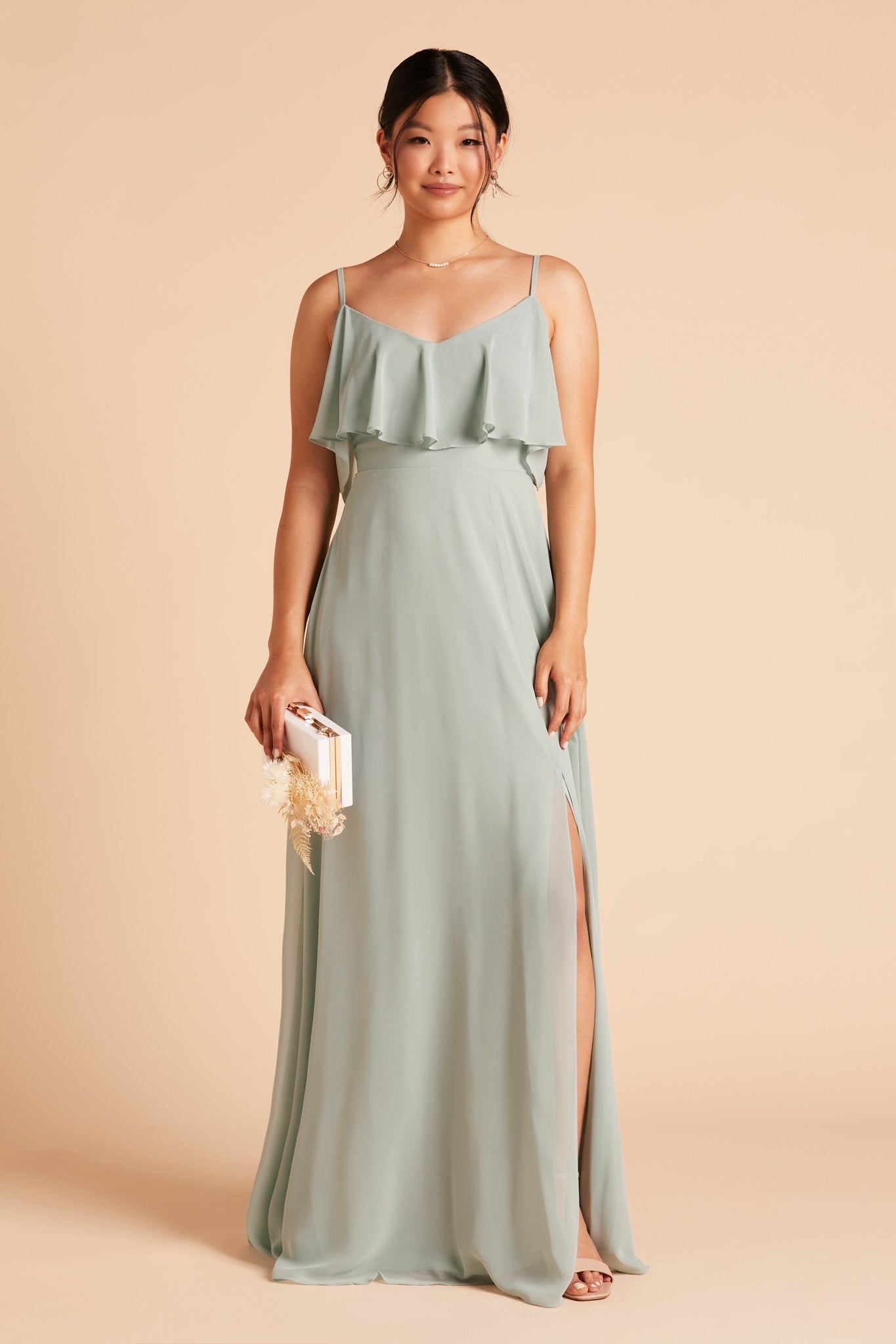 Convertible Bridesmaid Dress with Slit - Sage | Jane