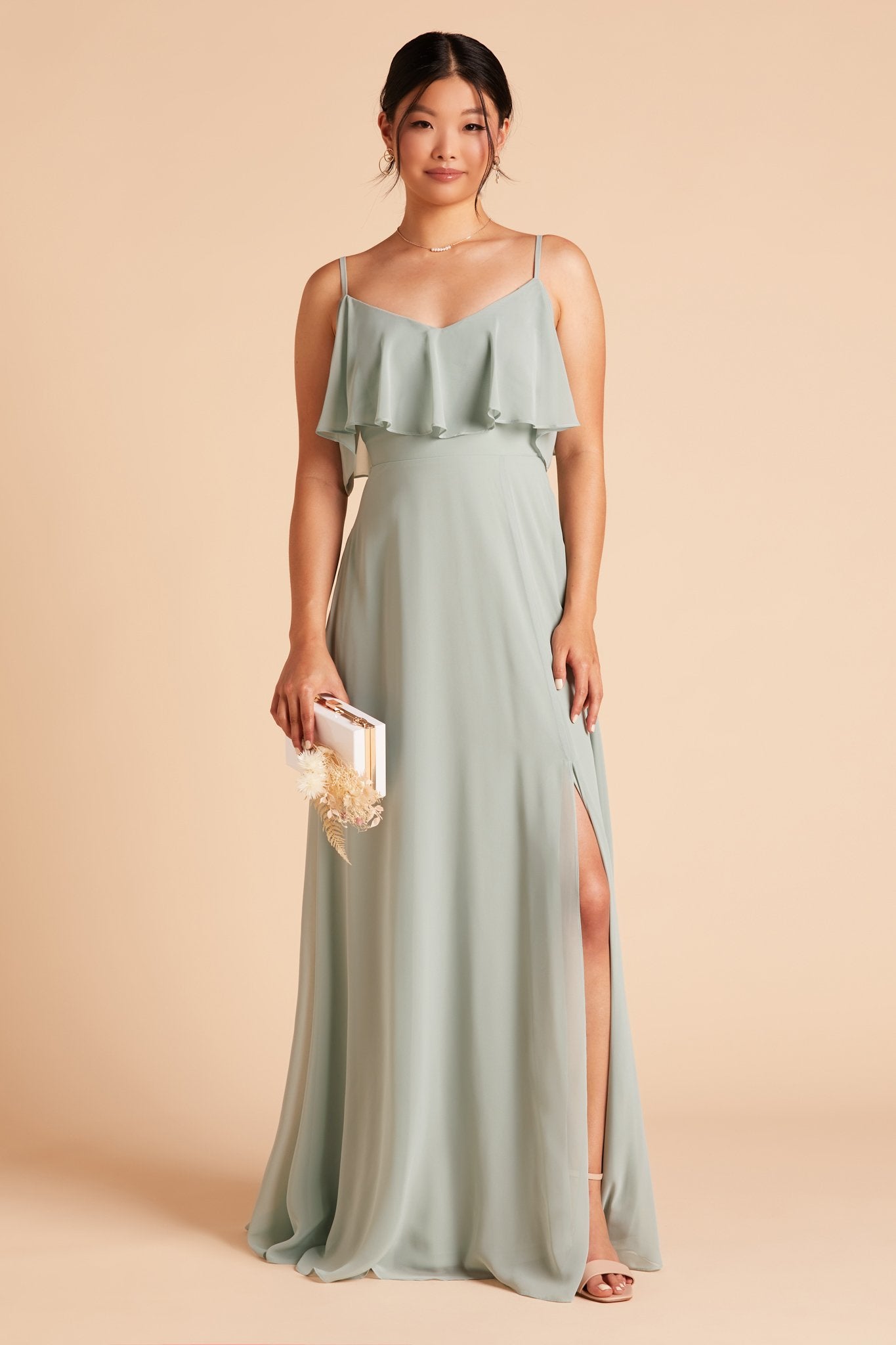 Convertible Bridesmaid Dress with Slit - Sage | Jane