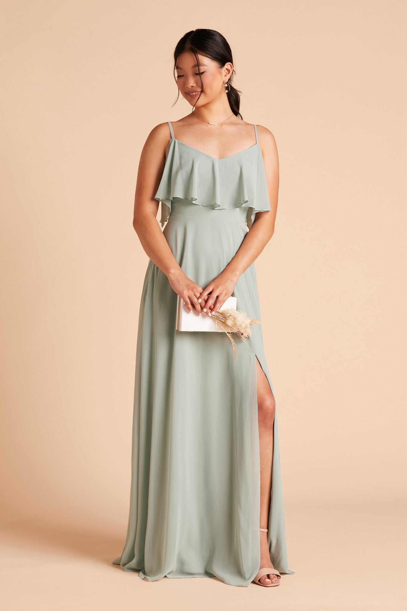 Convertible Bridesmaid Dress with Slit - Sage | Jane