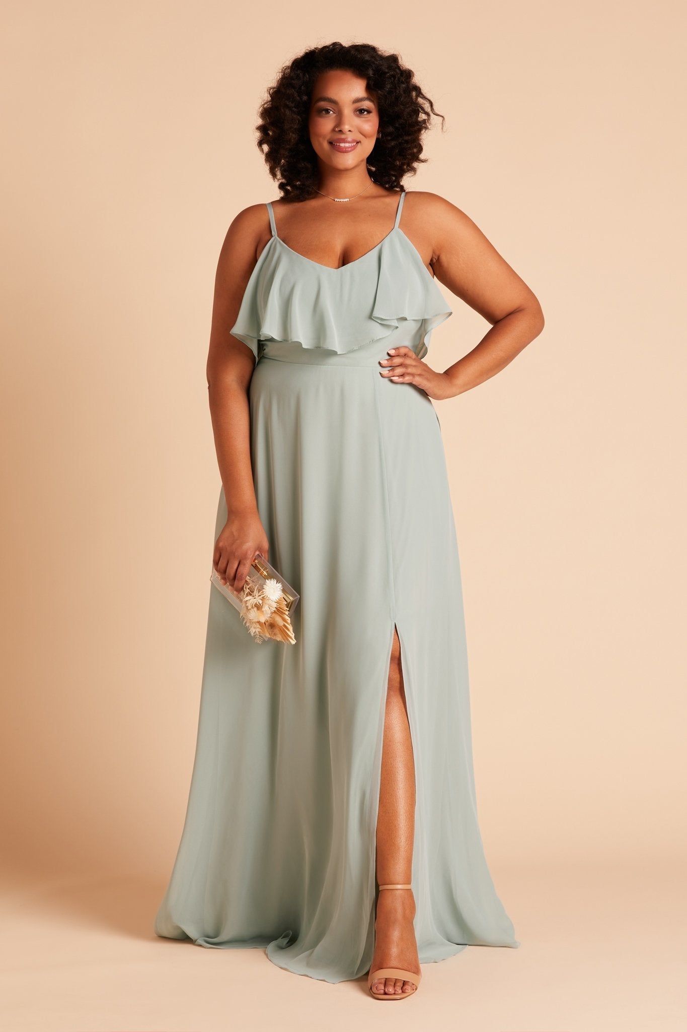 Convertible Bridesmaid Dress with Slit - Sage | Jane