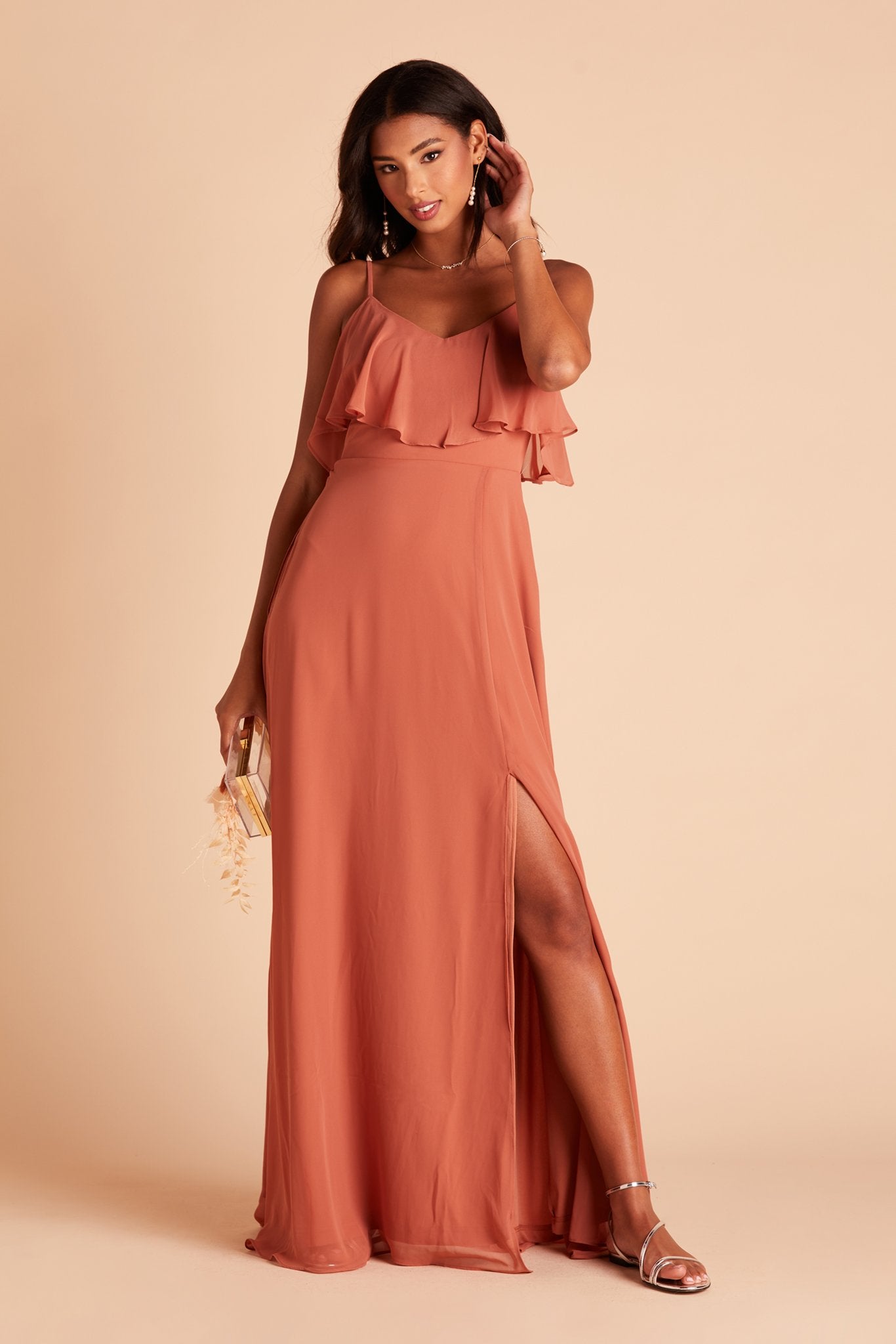 Convertible Bridesmaid Dress with Slit - Jane | Terracotta
