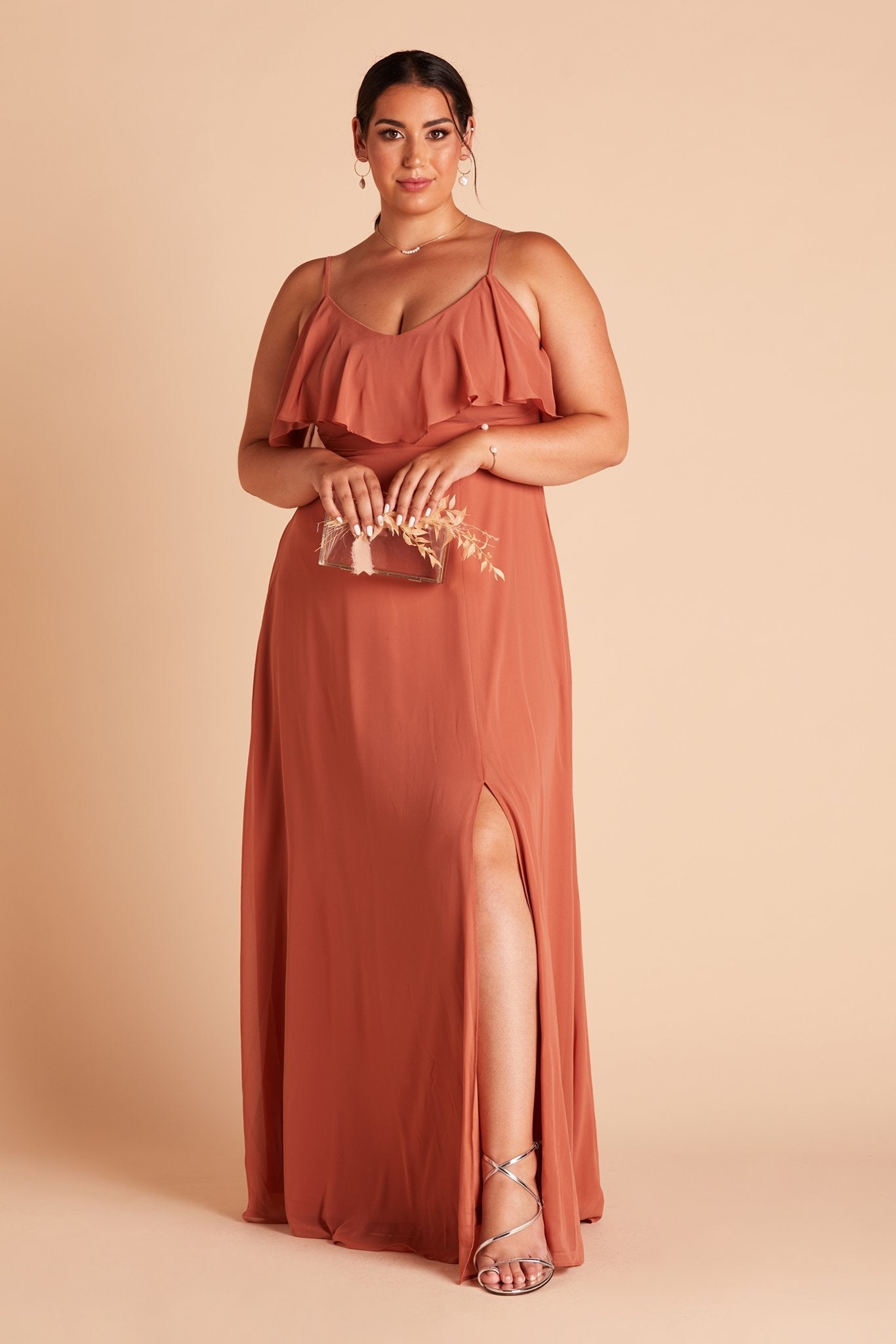 Convertible Bridesmaid Dress with Slit - Jane | Terracotta