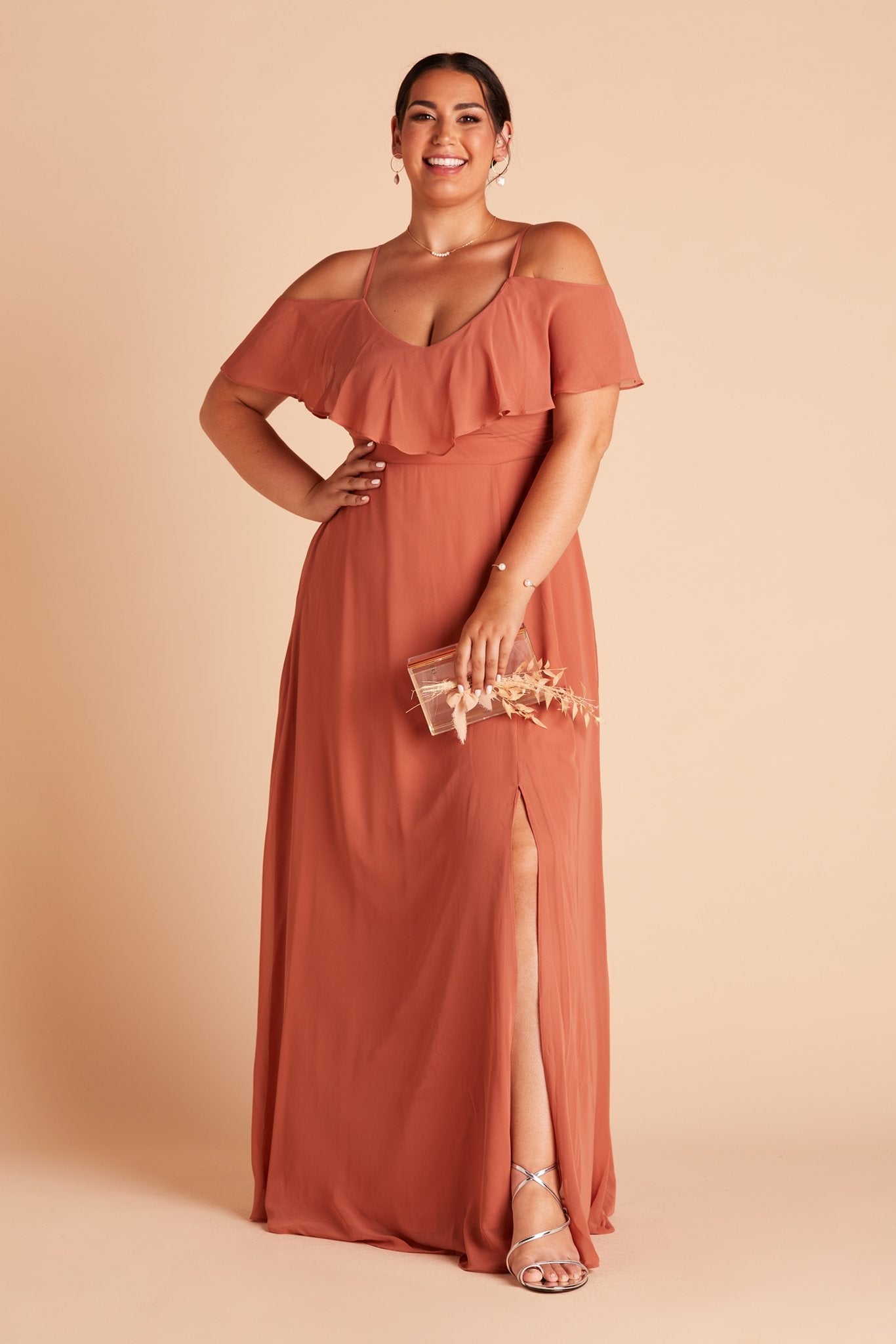 Convertible Bridesmaid Dress with Slit - Jane | Terracotta
