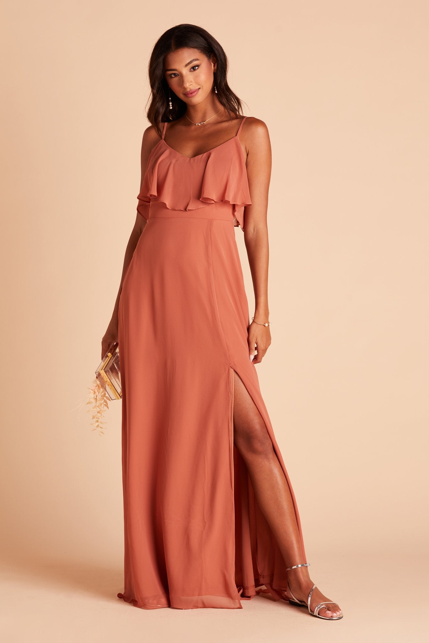 Convertible Bridesmaid Dress with Slit - Jane | Terracotta