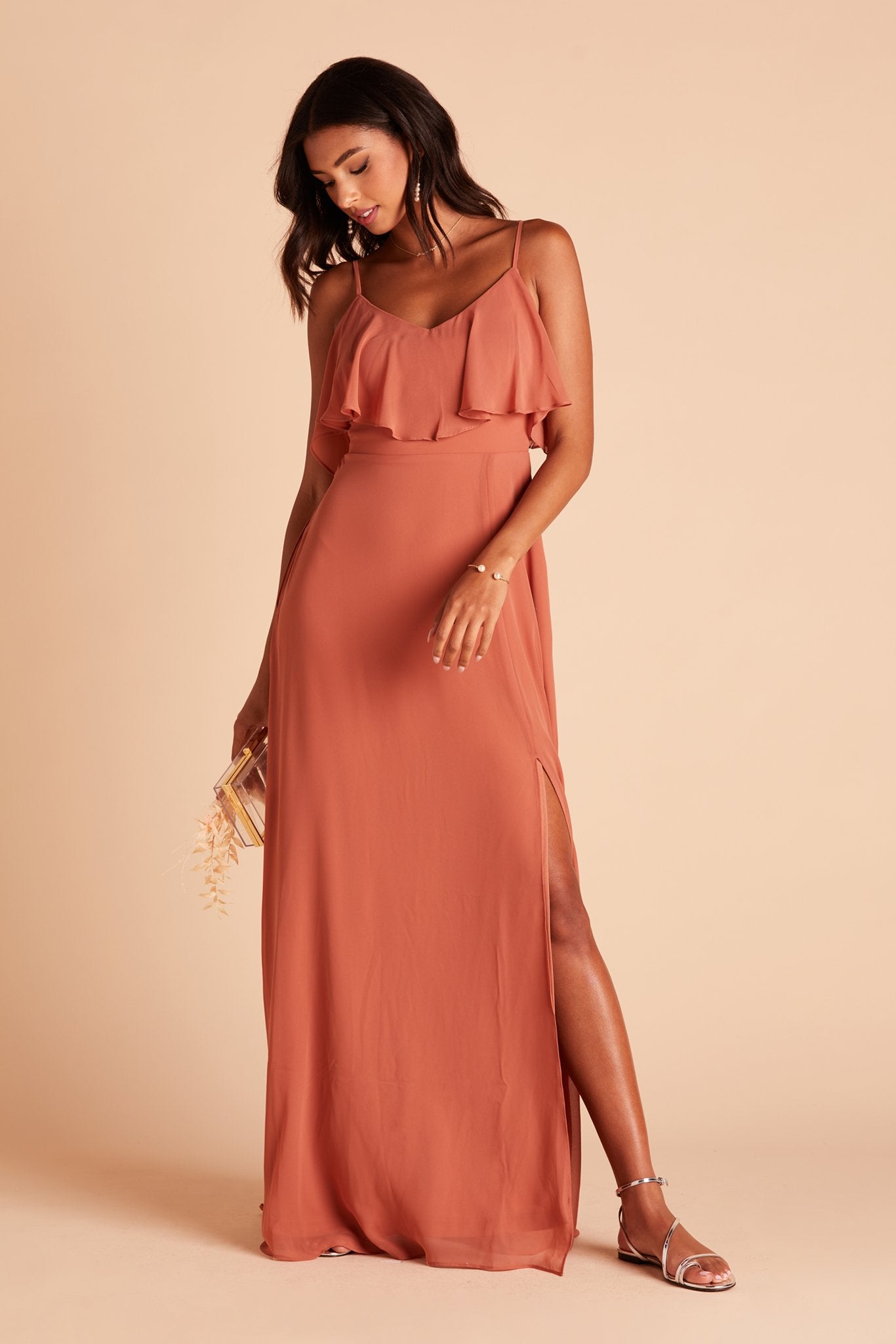 Convertible Bridesmaid Dress with Slit - Jane | Terracotta