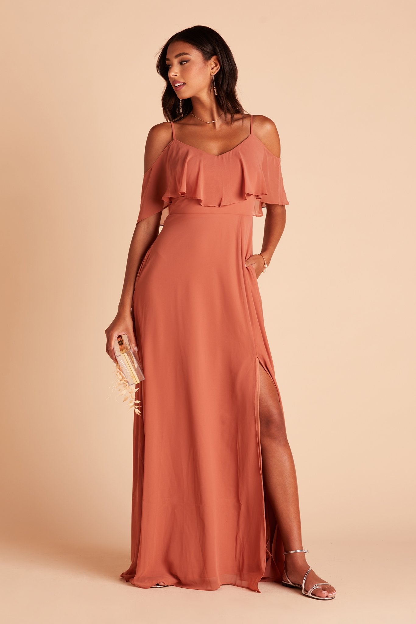 Convertible Bridesmaid Dress with Slit - Jane | Terracotta