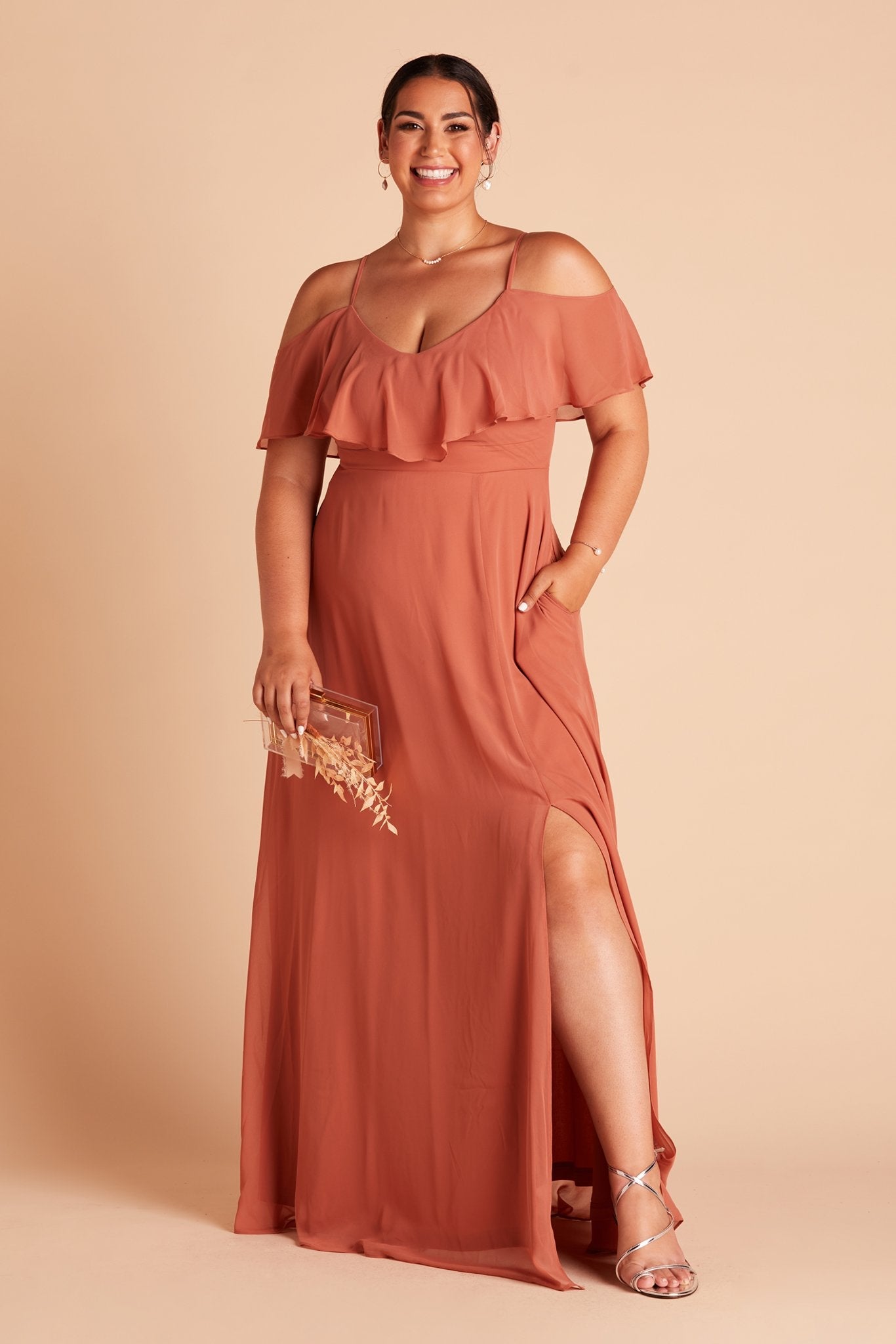 Convertible Bridesmaid Dress with Slit - Jane | Terracotta