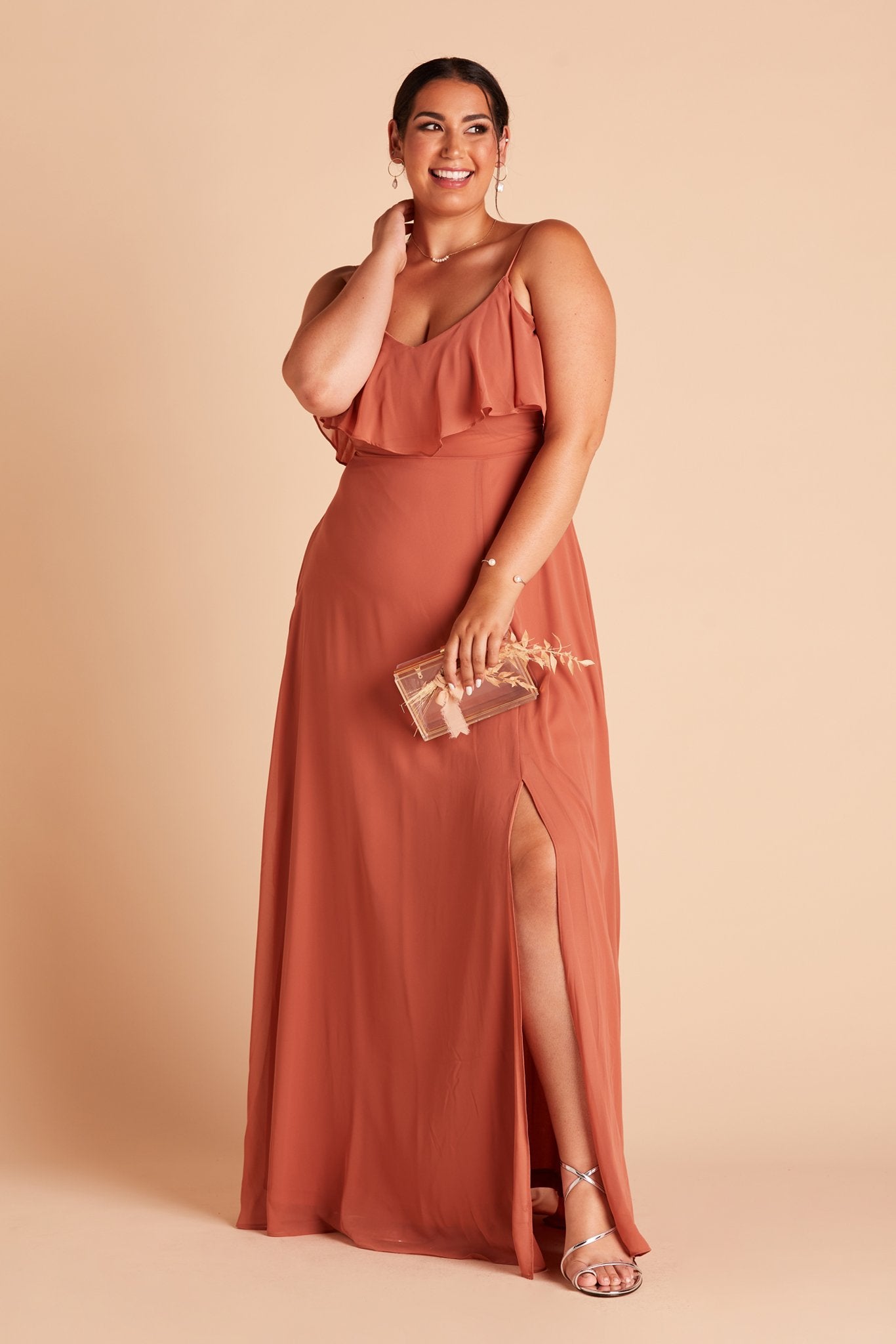 Convertible Bridesmaid Dress with Slit - Jane | Terracotta