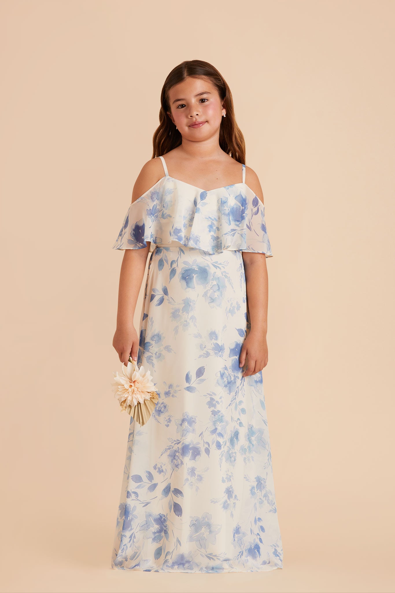 Convertible Junior Bridesmaid Dress - Blue Rococo Floral | Janie